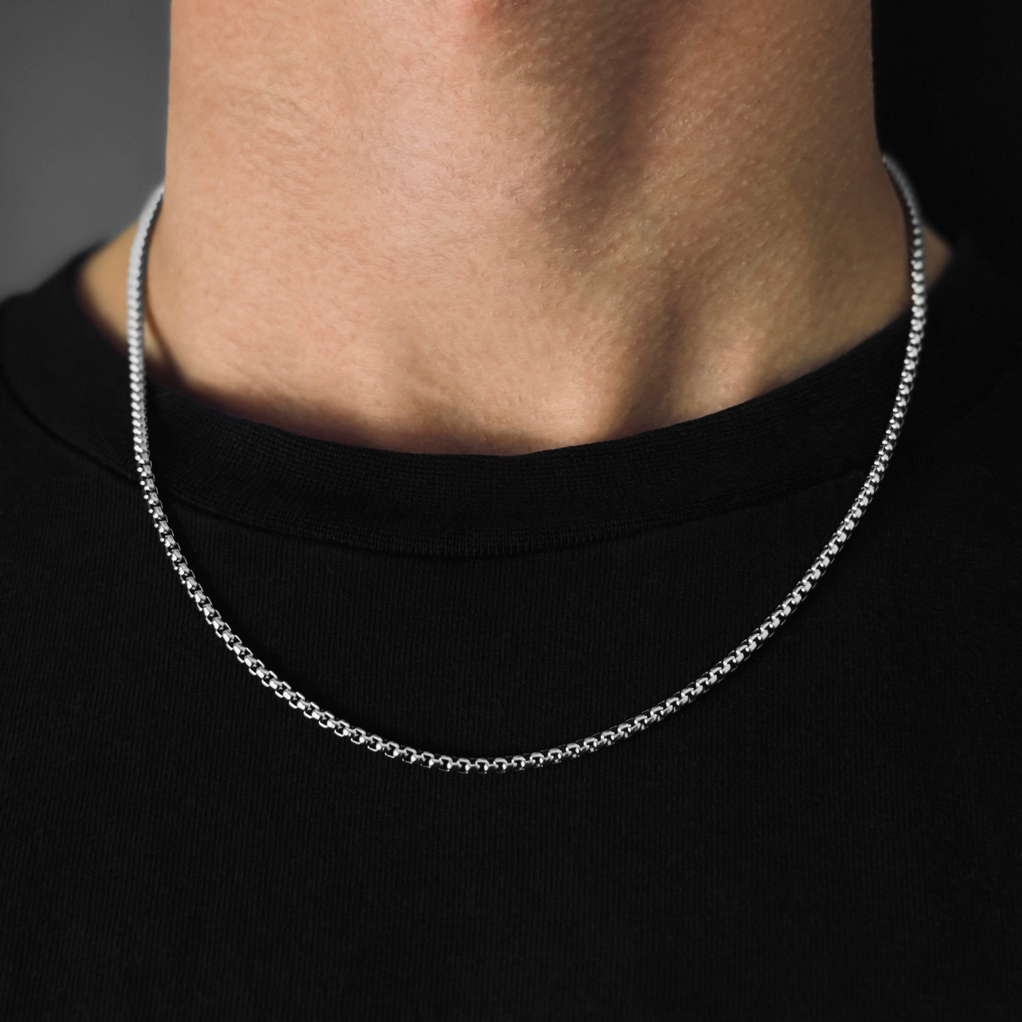 Box Chain - Silver (2,5mm) - Basic Chains - 50cm / 20'' - JVillion®