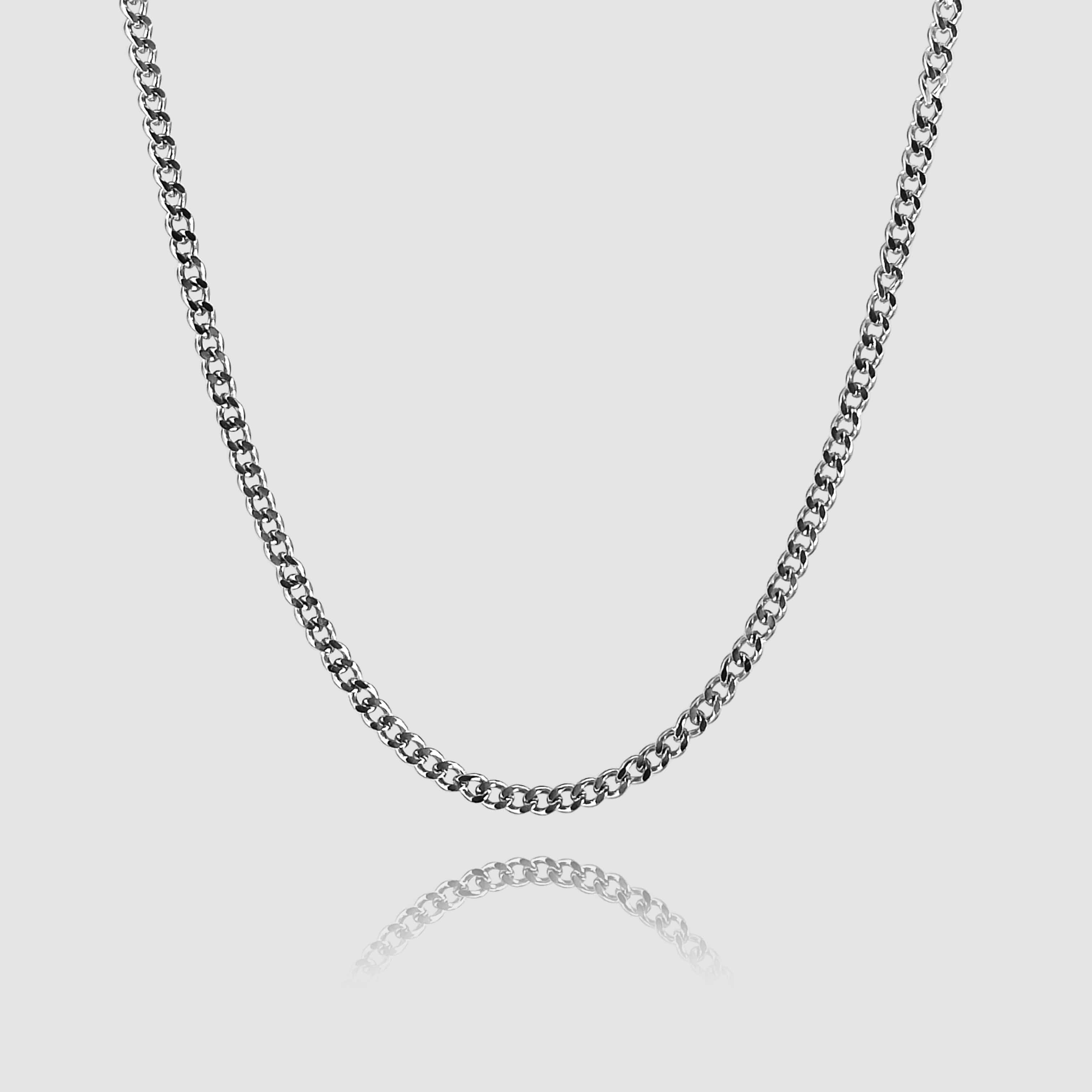 Cuban Halskette Silver Men 4mm Streetwear Jewelry