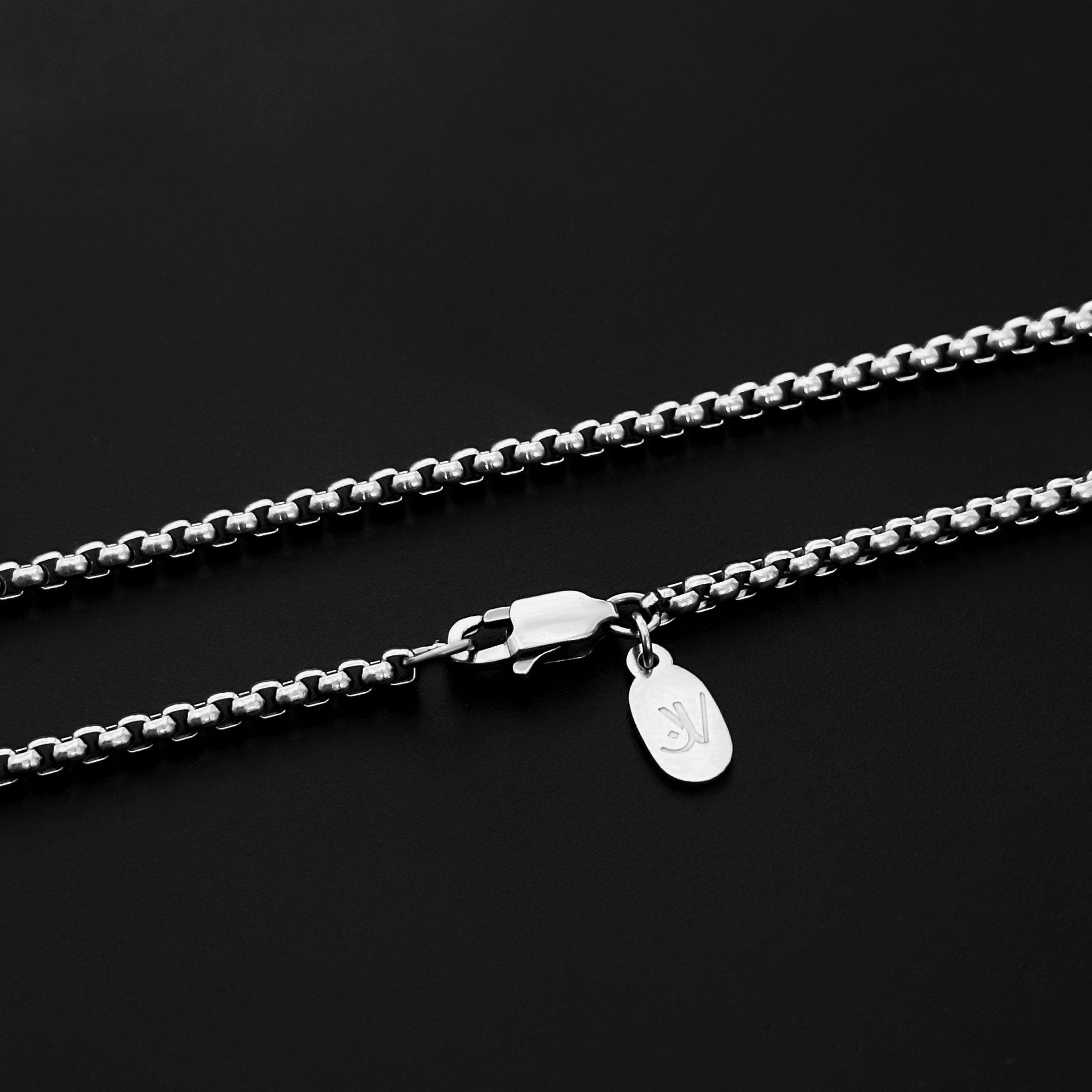 Lava Box Chain - Silver (2,5mm) - Chain with Pendant - 50cm / 20'' - JVillion®