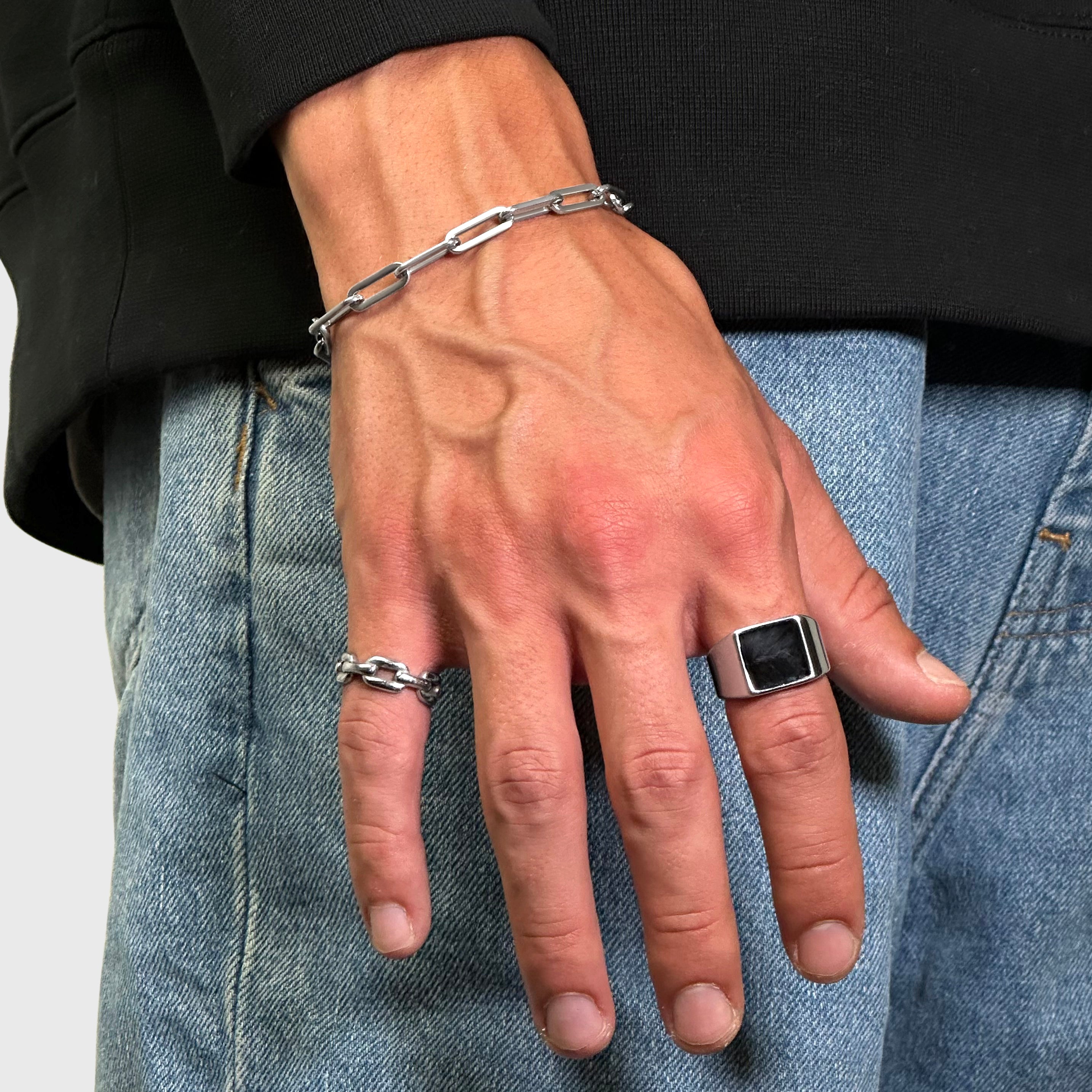 Paperclip Bracelet - Silver - Bracelets - 16.5cm - JVillion®