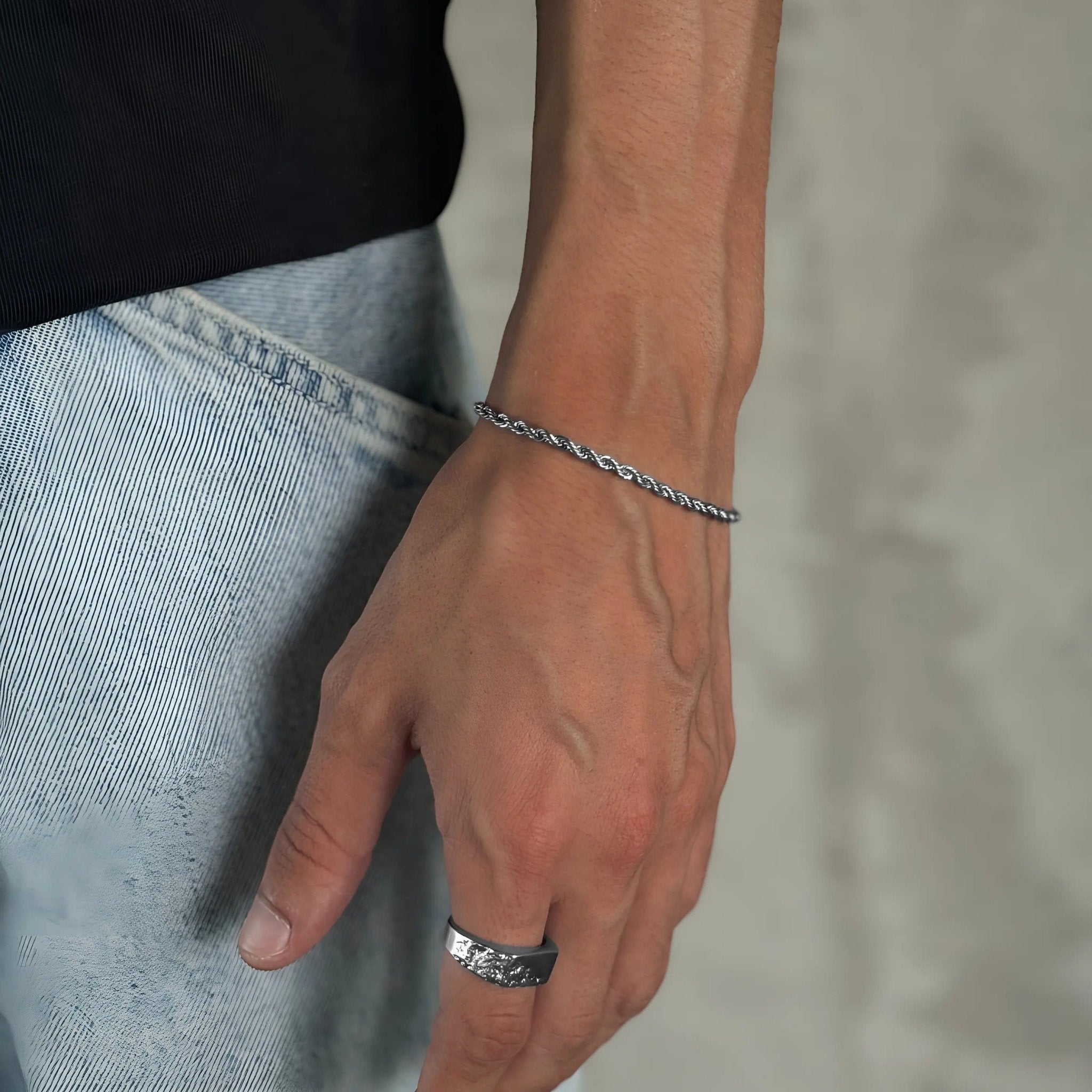 Rope Bracelet - Silver (3mm) - Bracelets - 18cm - JVillion®