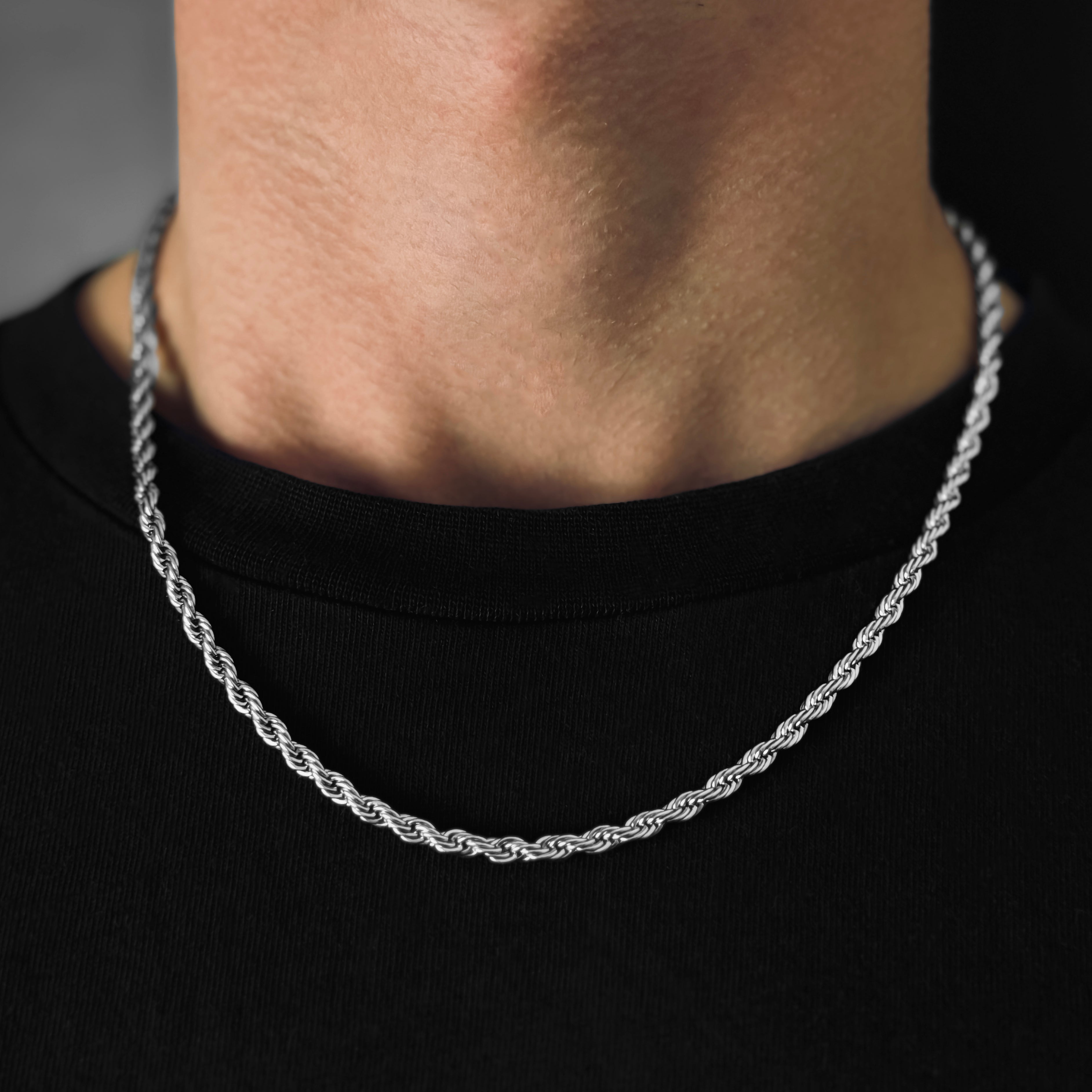 Rope Chain - Silver (4mm) - 45cm / 18'' - JVillion®