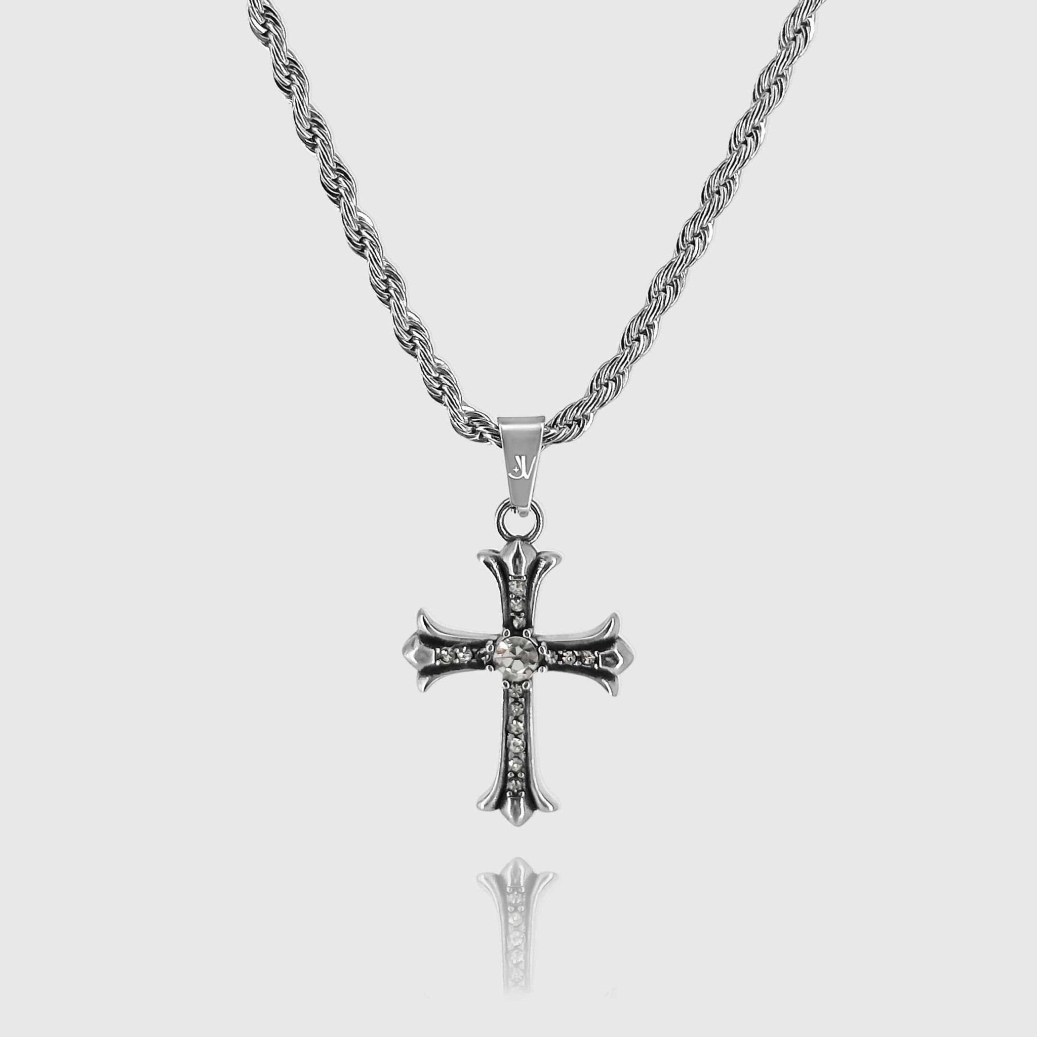 Shiny Cross Rope Chain Silver Men (3mm) - Streetwear Jewelry