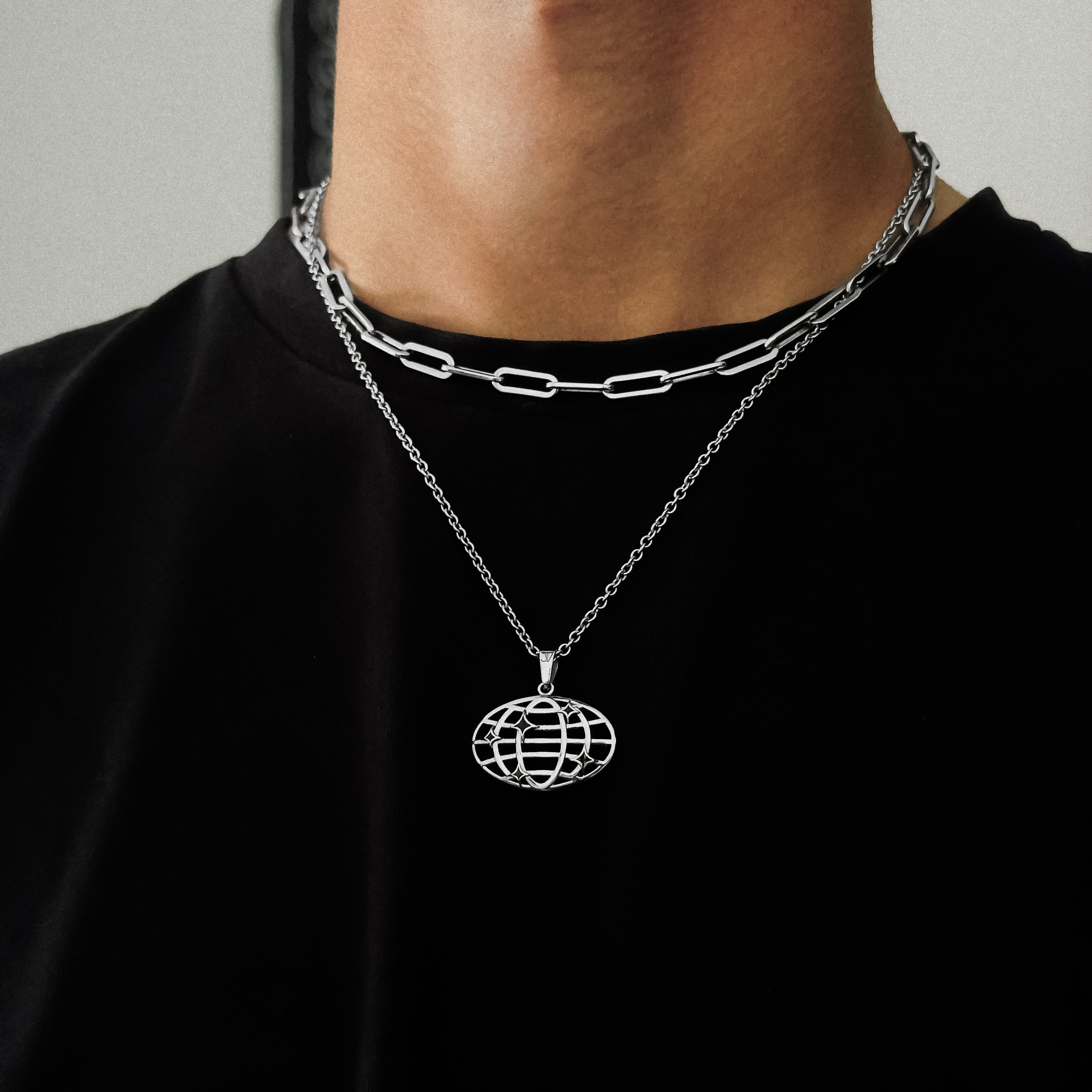 Detailed Closeup of World Rolo Chain 2mm Stainless Steel Necklace