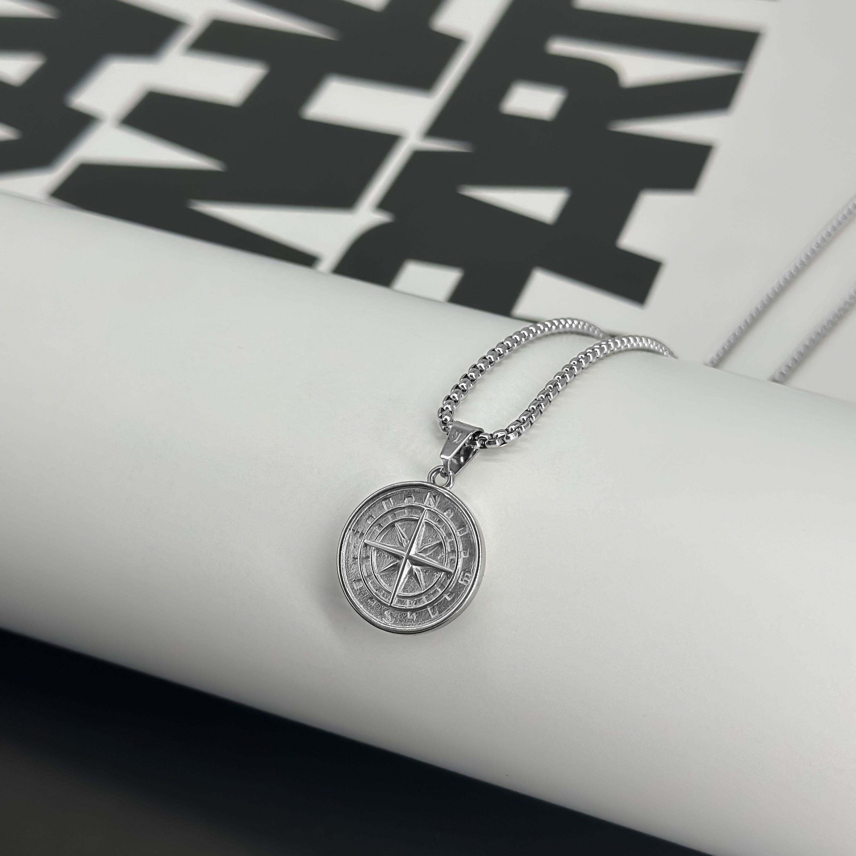 Chain with Pendant Compass Box Chain - Silver (2.5mm) - JVillion® 
