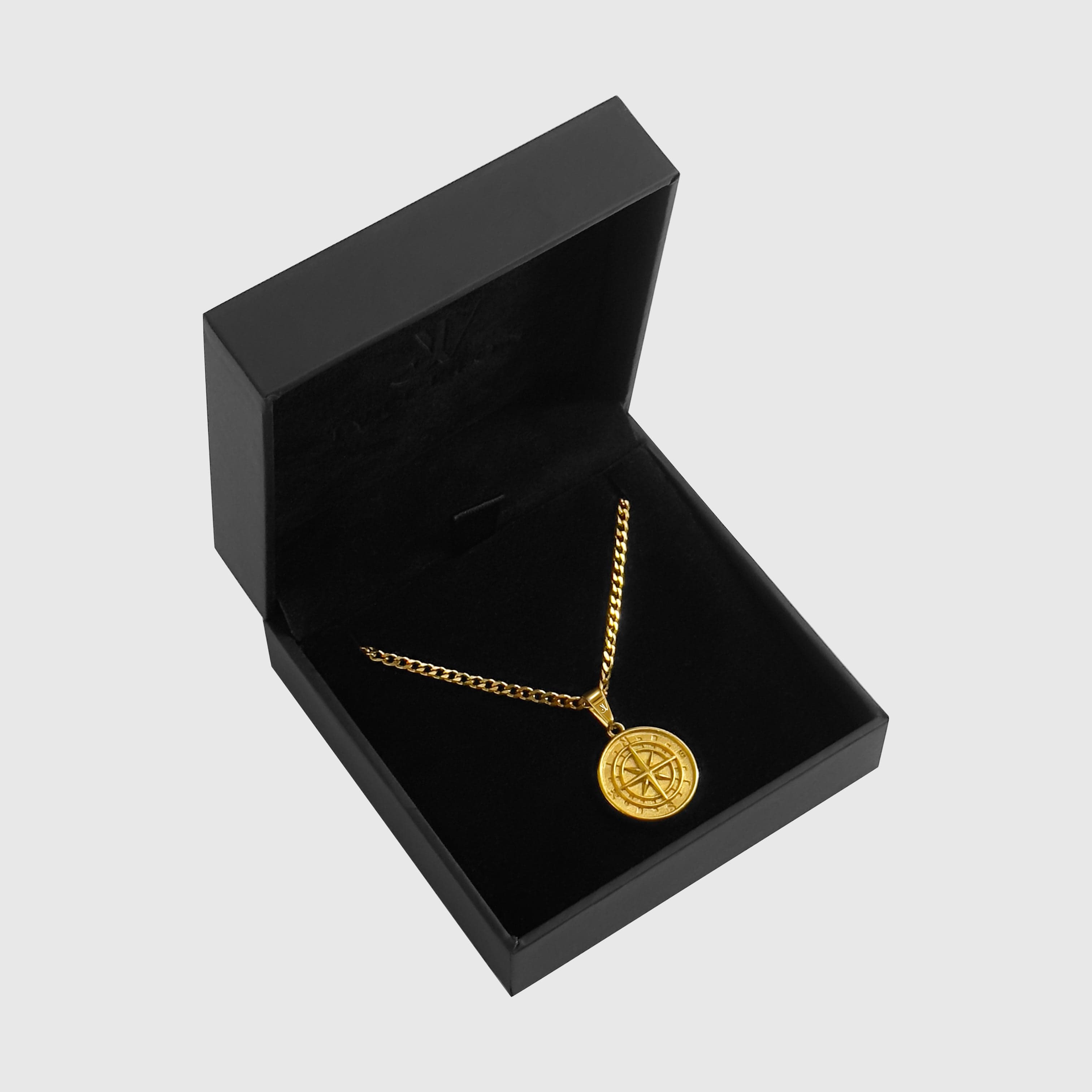 Chain with Pendant Compass Cuban Chain - Gold (4mm) - JVillion® 