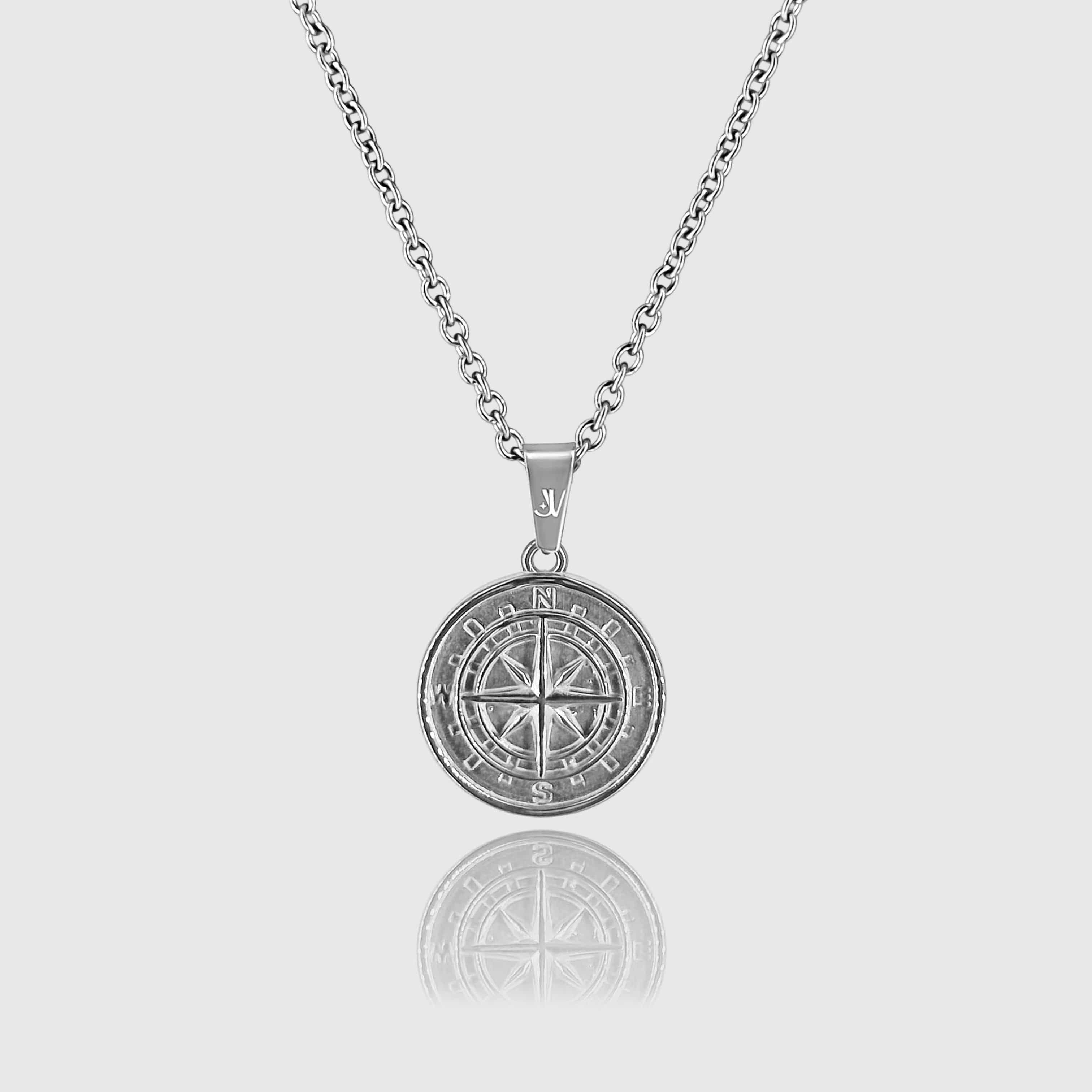Chain with Pendant Compass Rolo Chain - Silver (2mm) - JVillion®