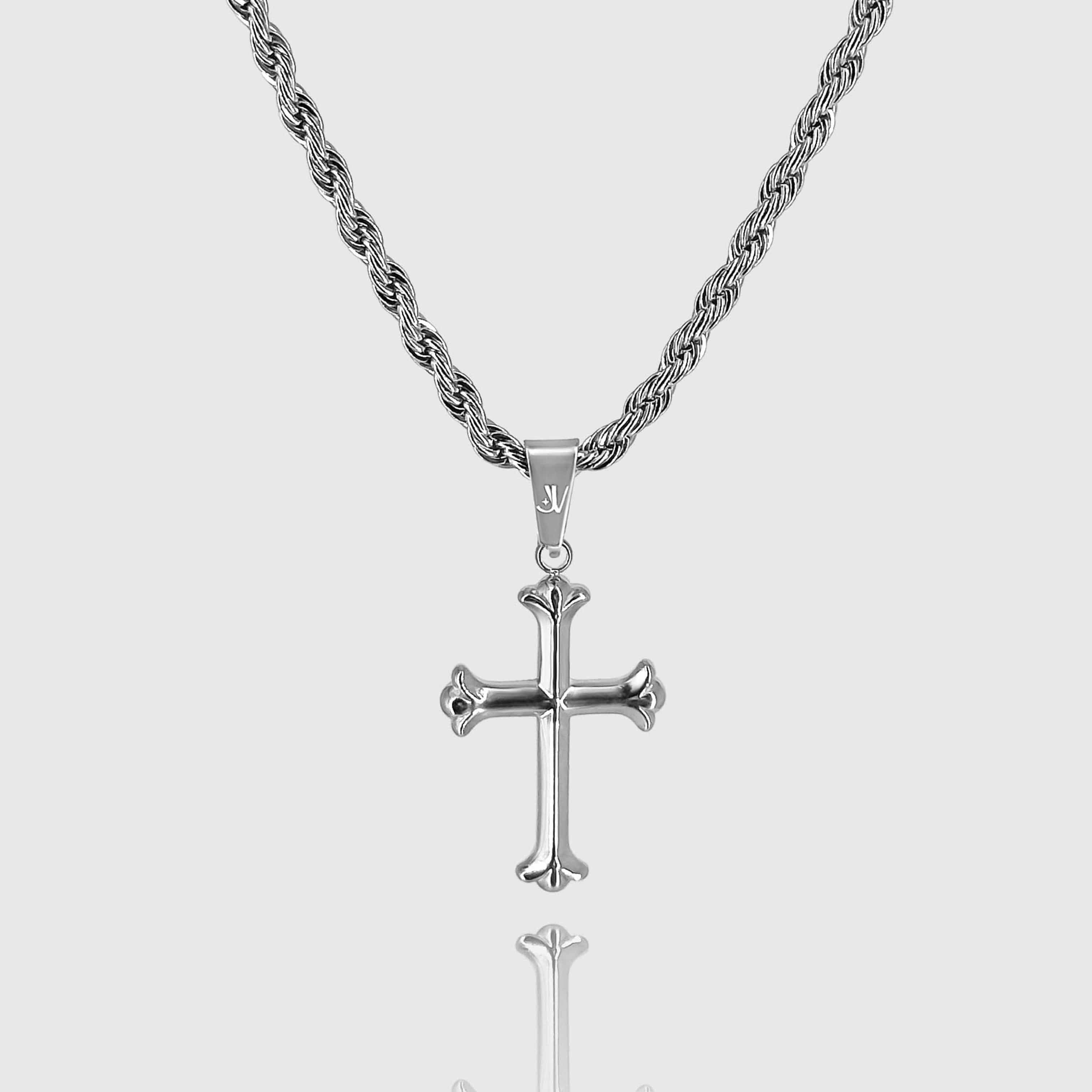 Cross Rope Chain - Silver (3mm) Chain with Pendant JVILLION