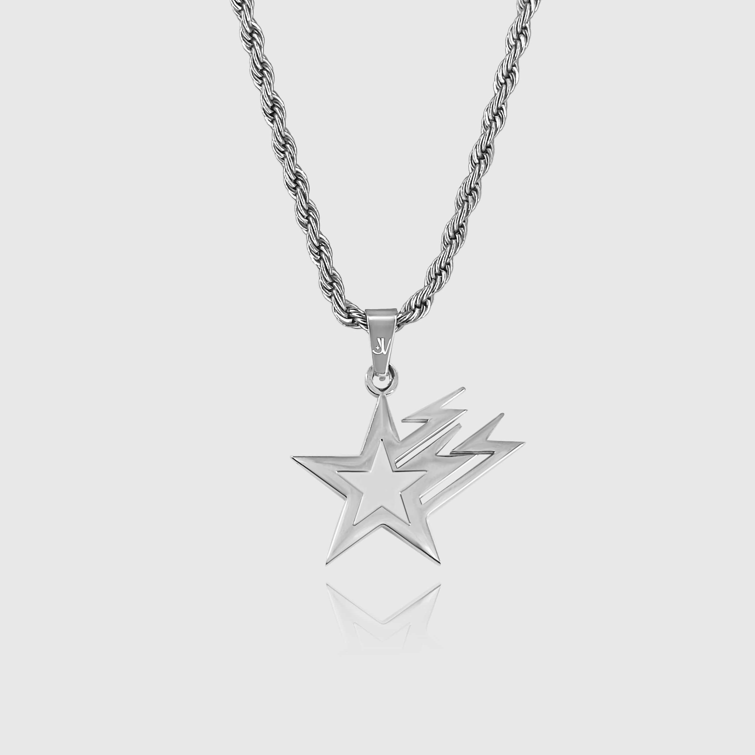 Galaxy Star Rope Chain - Silver (3mm) Chain with Pendant JVILLION