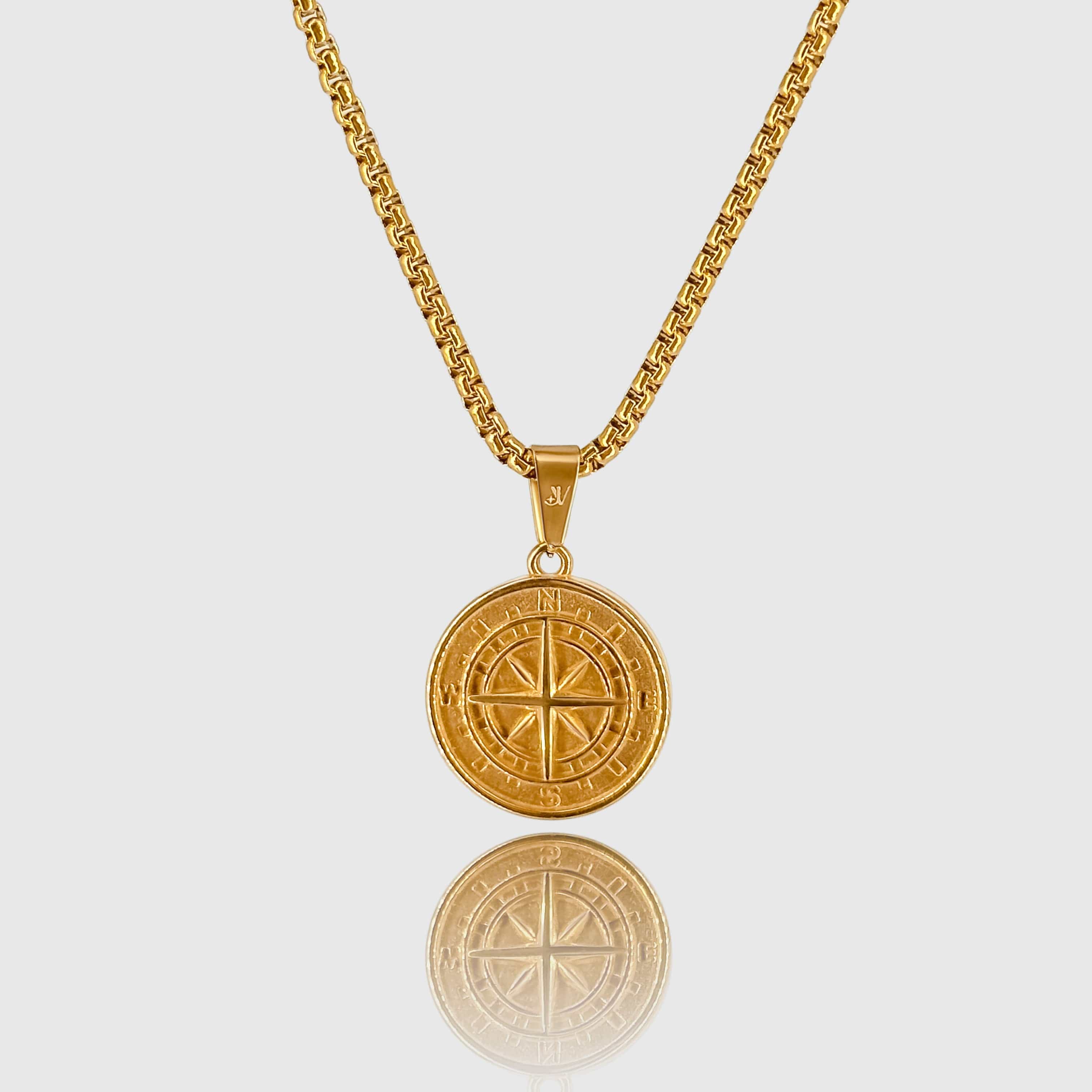 Compass Box Chain - Gold (2,5mm) Chain with Pendant JVILLION