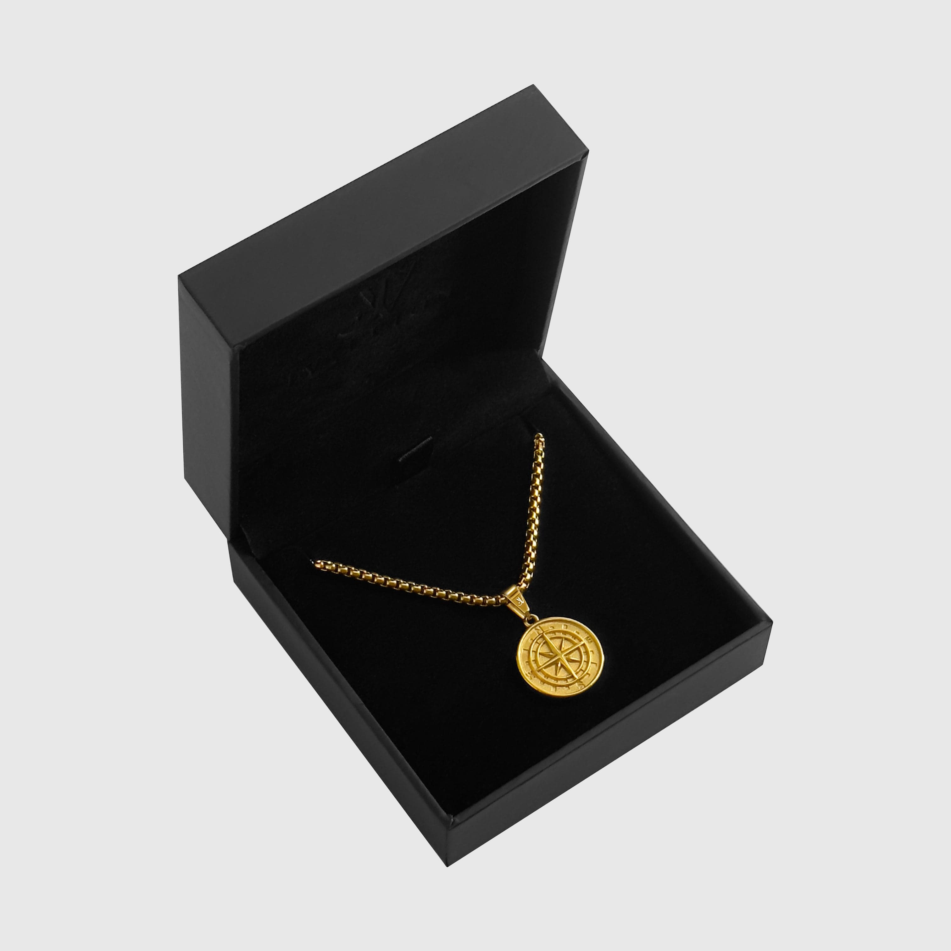 Compass Box Chain - Gold (2,5mm) Chain with Pendant JVILLION