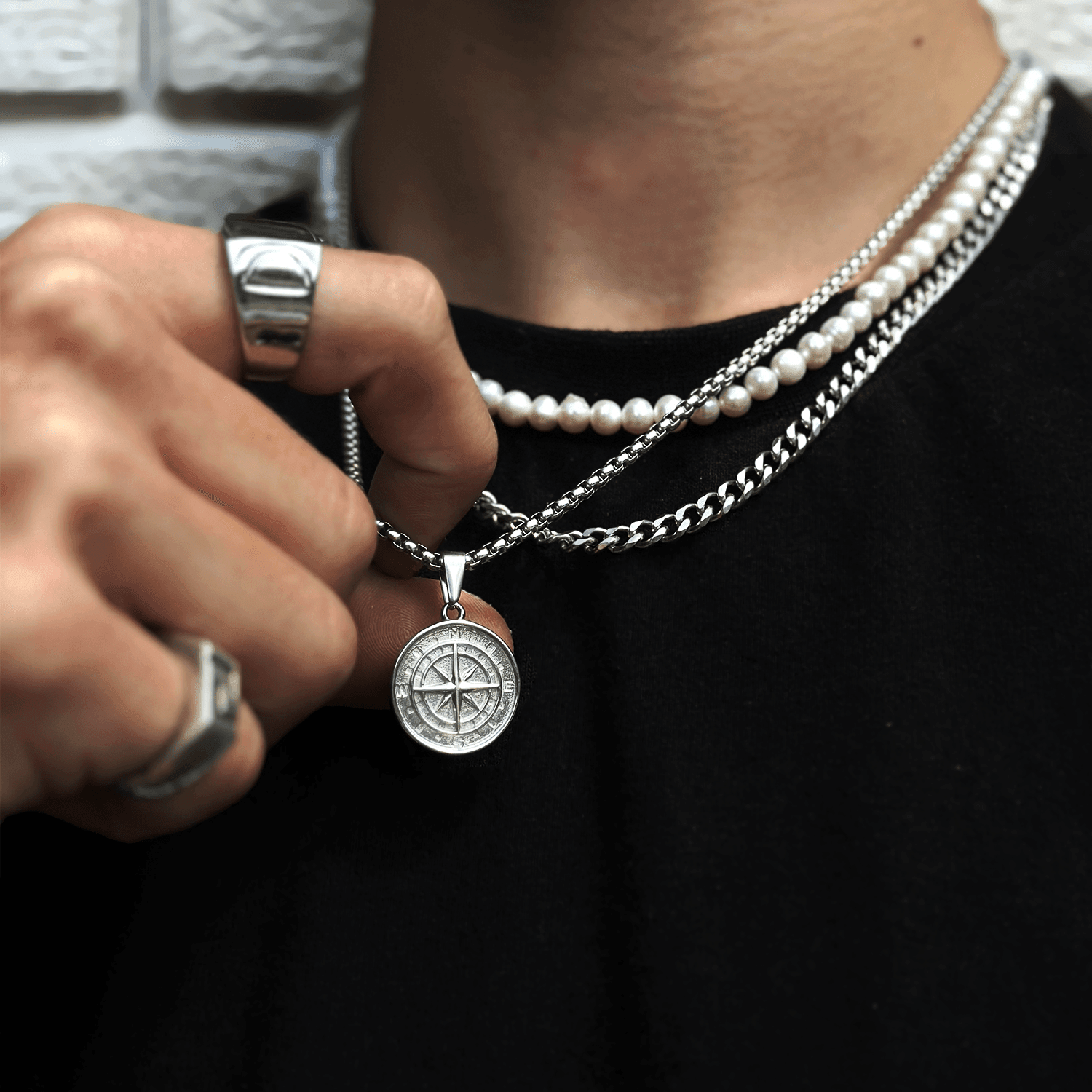 Compass Pendant - Silver - Pendant - Silver - JVillion®