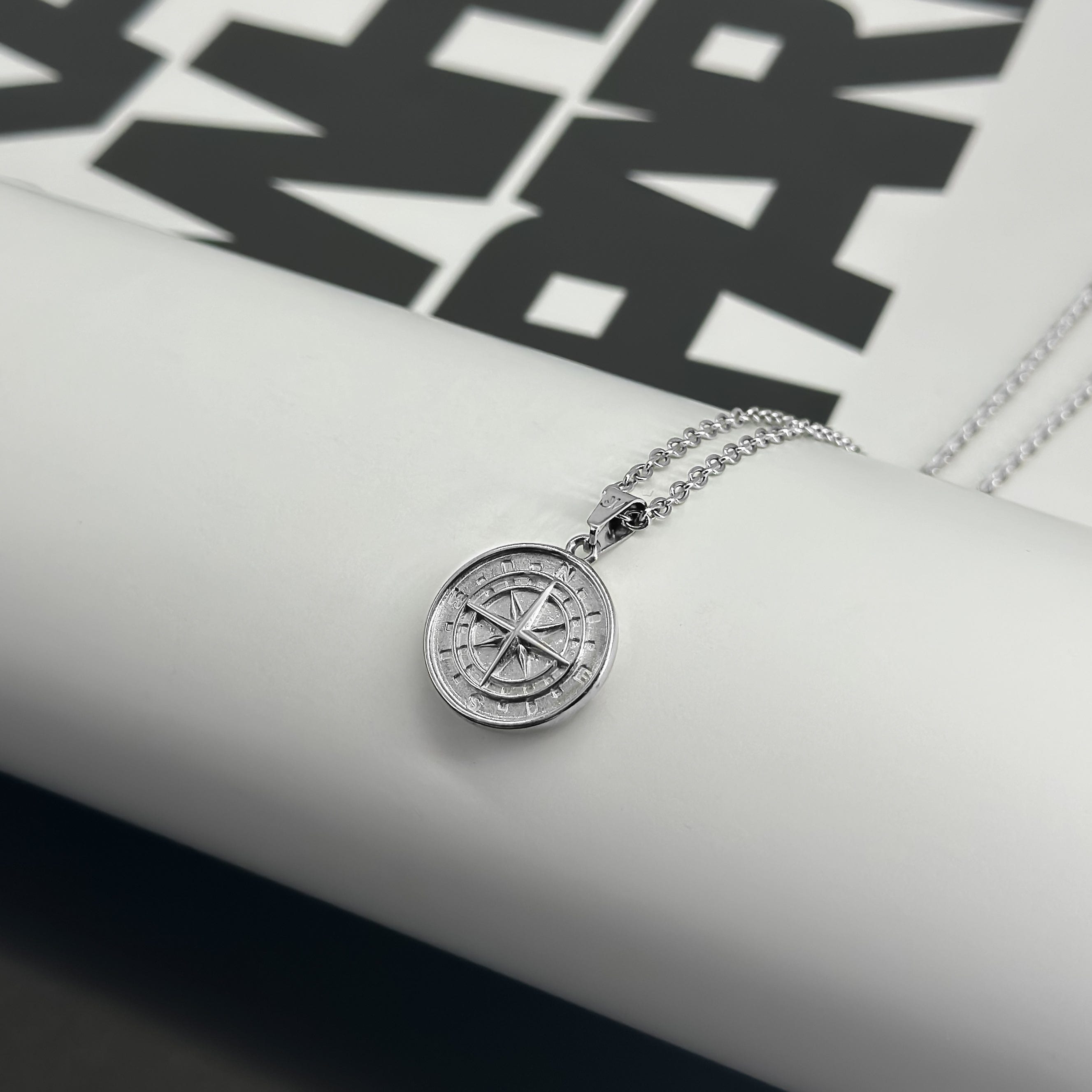 Compass Rolo Chain - Silver (2mm) Chain with Pendant JVILLION