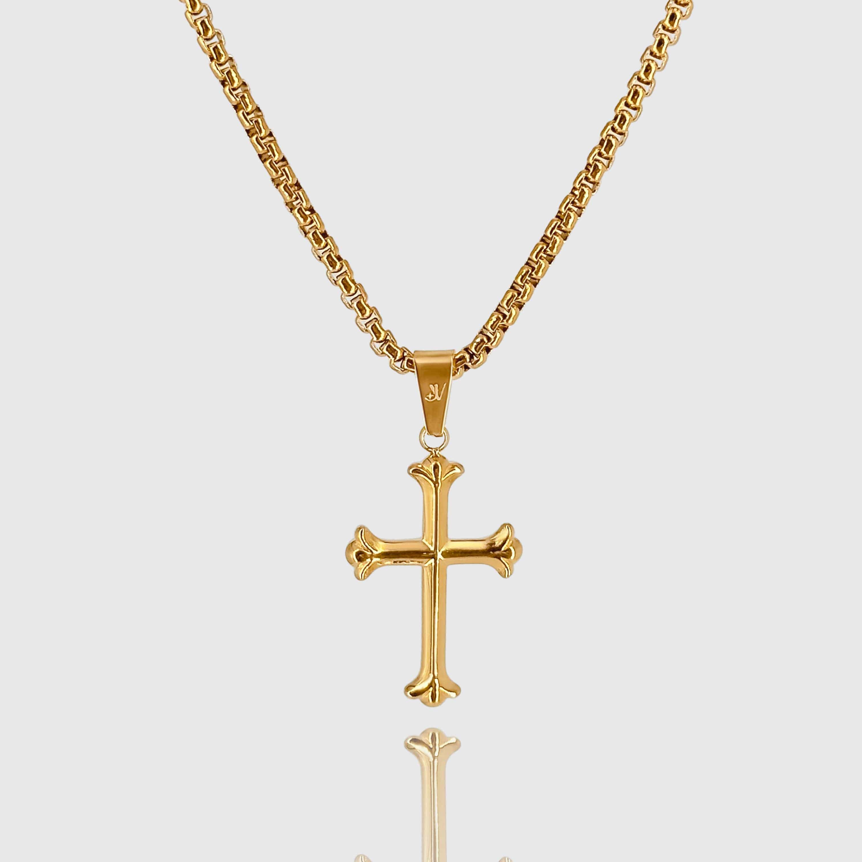 Cross Box Chain - Gold (2,5mm) Chain with Pendant JVILLION