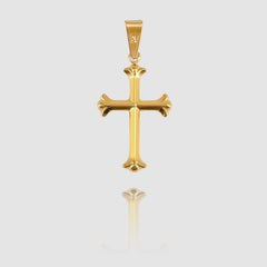 Goldfarbener Kreuz-Anhänger für Herren, JVillion