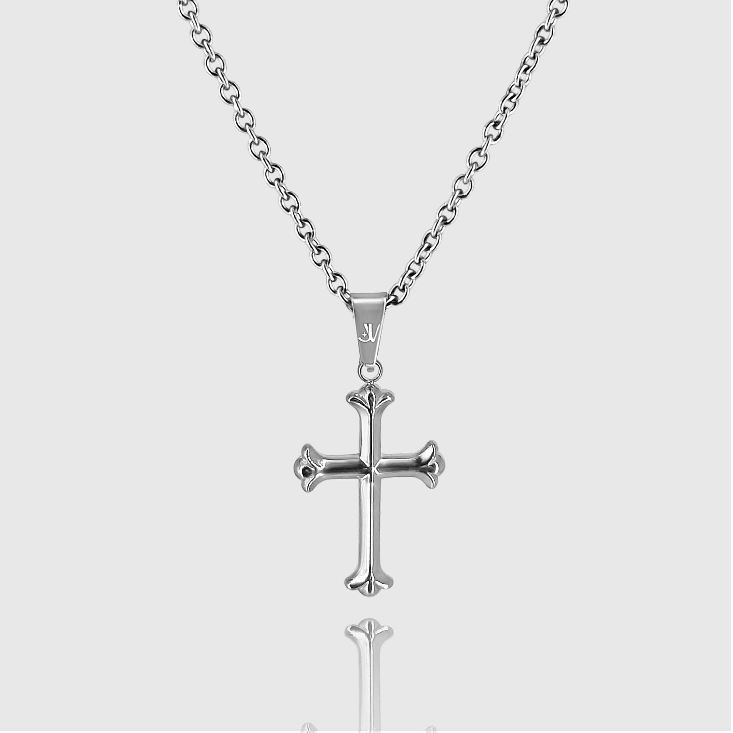 Cross Rolo Chain - Silver (2mm) Chain with Pendant JVILLION