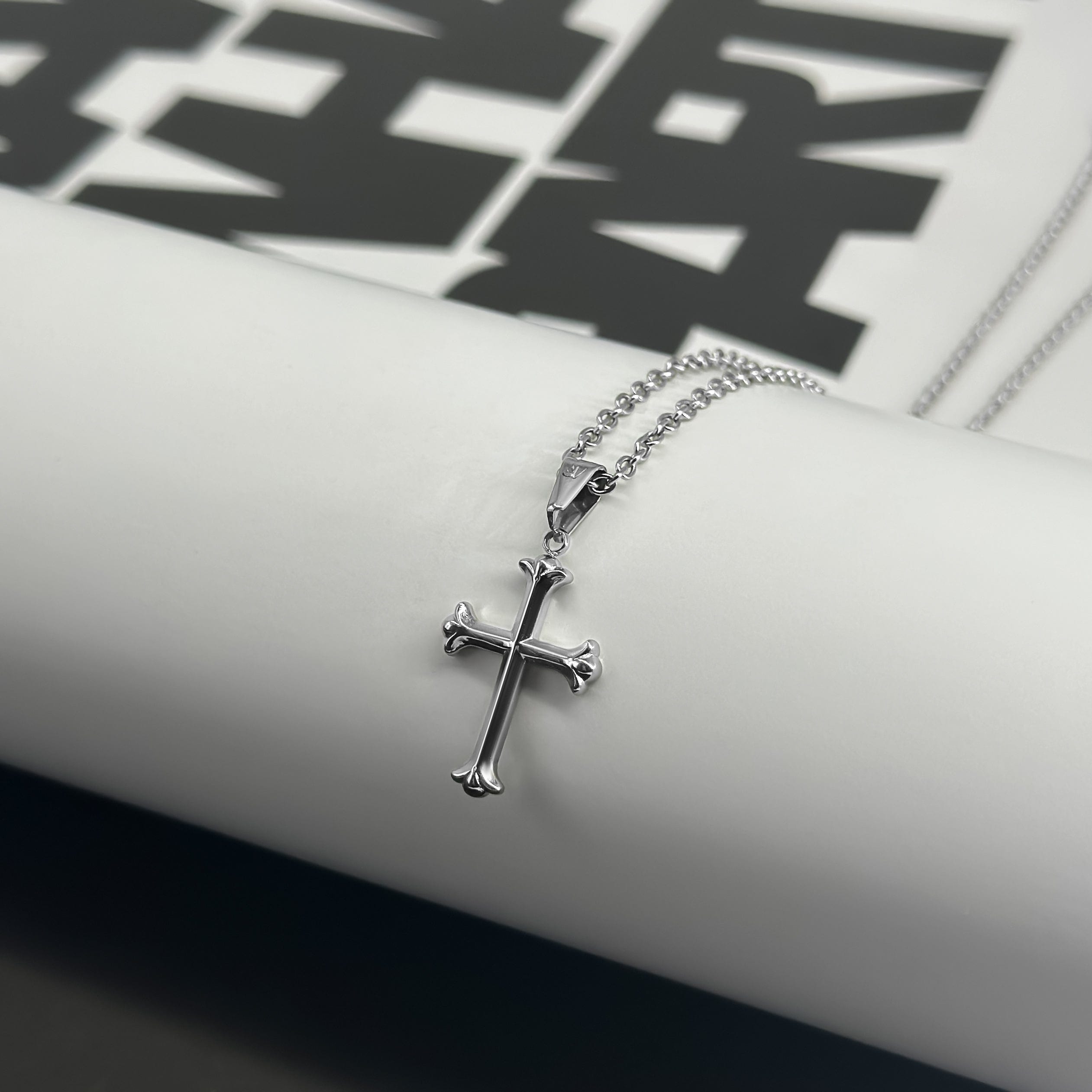 Cross Rolo Chain - Silver (2mm) Chain with Pendant JVILLION