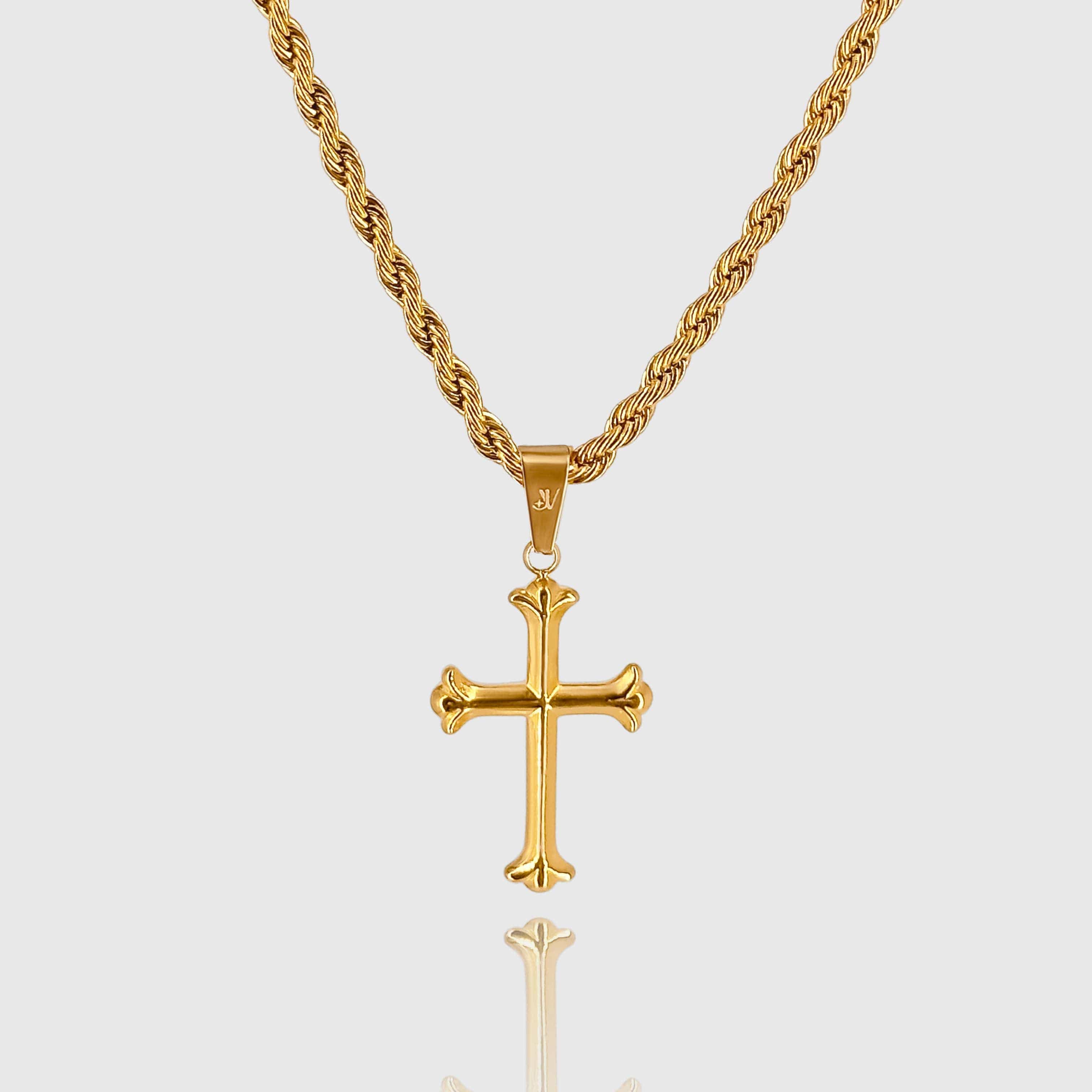 Cross Rope Chain - Gold (3mm) Chain with Pendant JVILLION