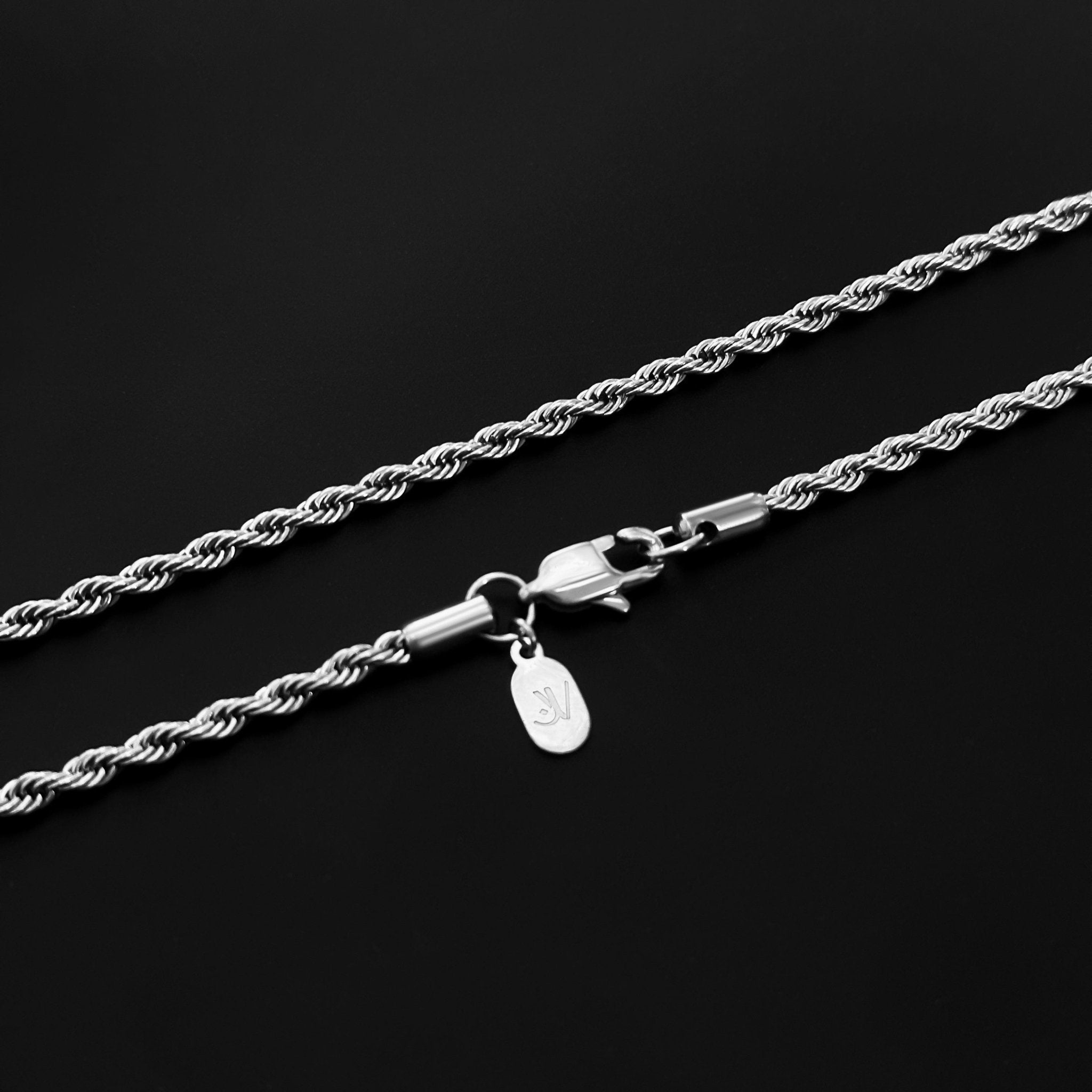 Cross Rope Chain - Silver (3mm) - Chain with Pendant - 50cm / 20'' - JVillion®
