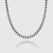 Pancierová retiazka v striebornej farbe 6 mm na bielom pozadí, JVillion