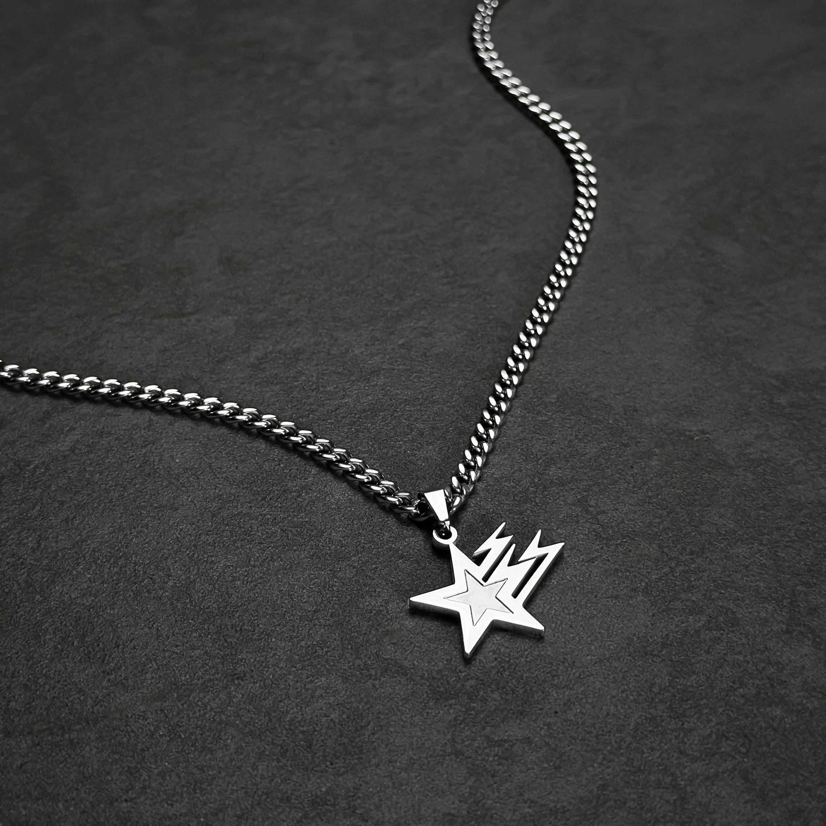 Galaxy Star Cuban Chain - Silver (4mm) Chain with Pendant JVillion®