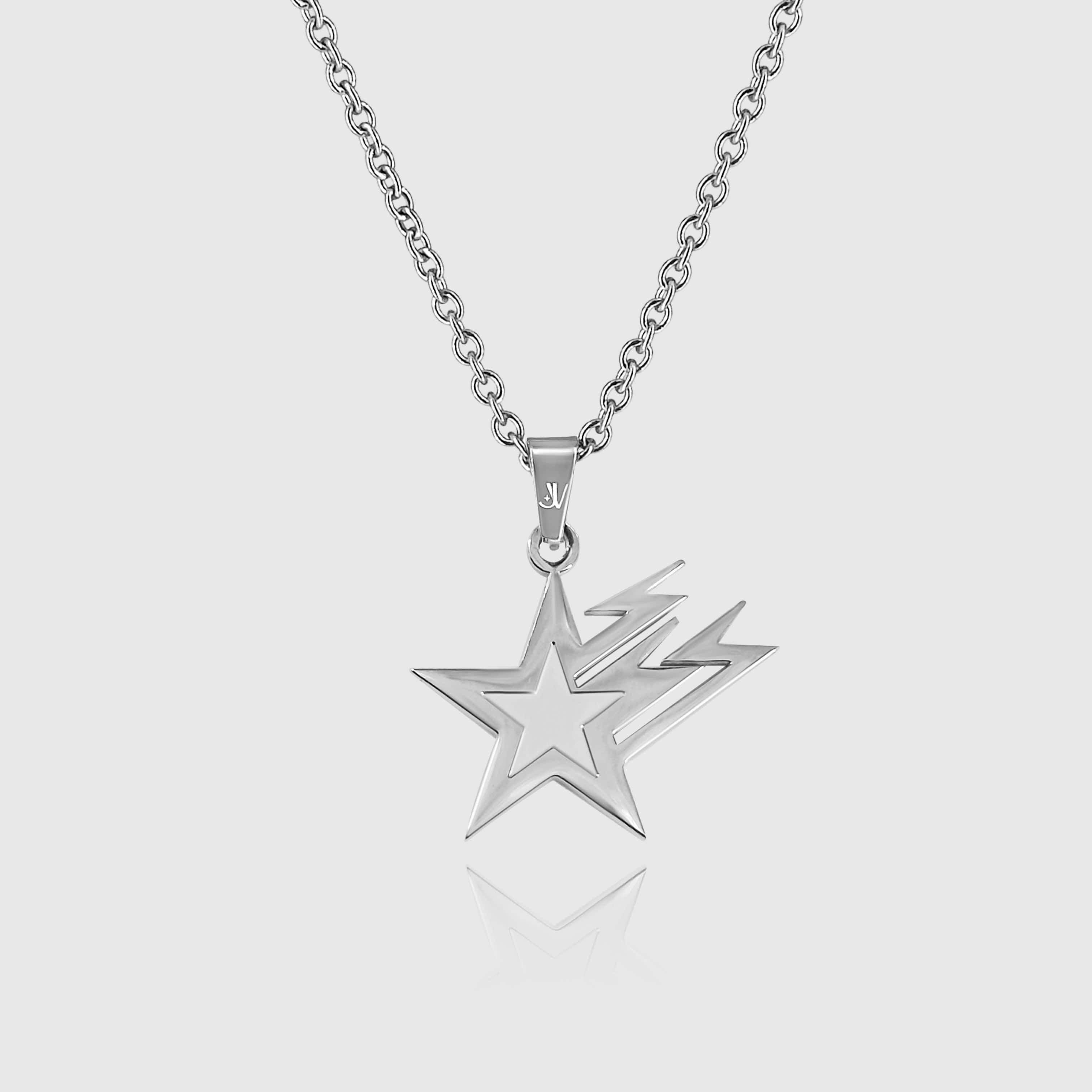 Galaxy Star Rolo Chain - Silver (2mm) Chain with Pendant JVILLION