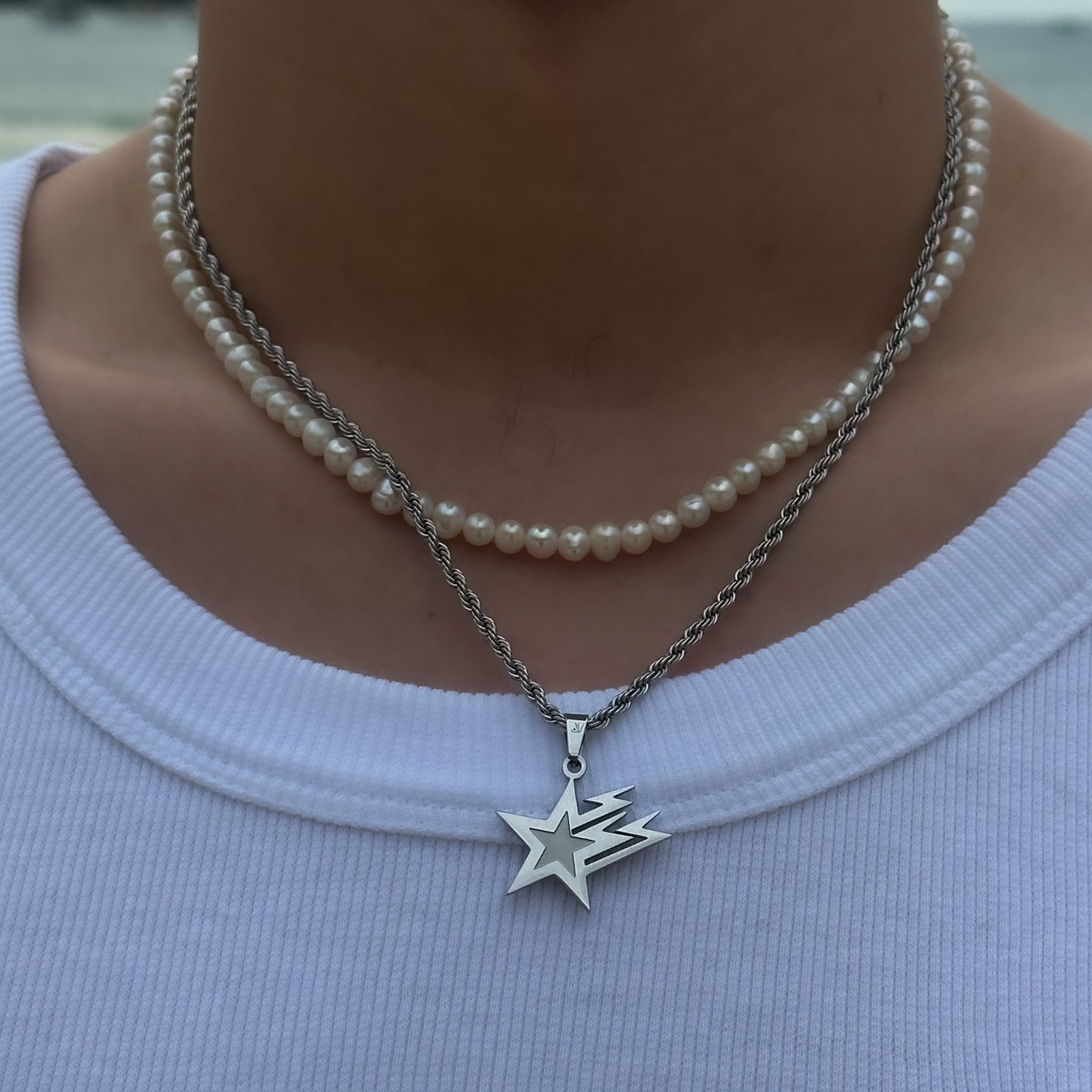 Galaxy Star Rope Chain - Silver (3mm) Chain with Pendant JVillion®