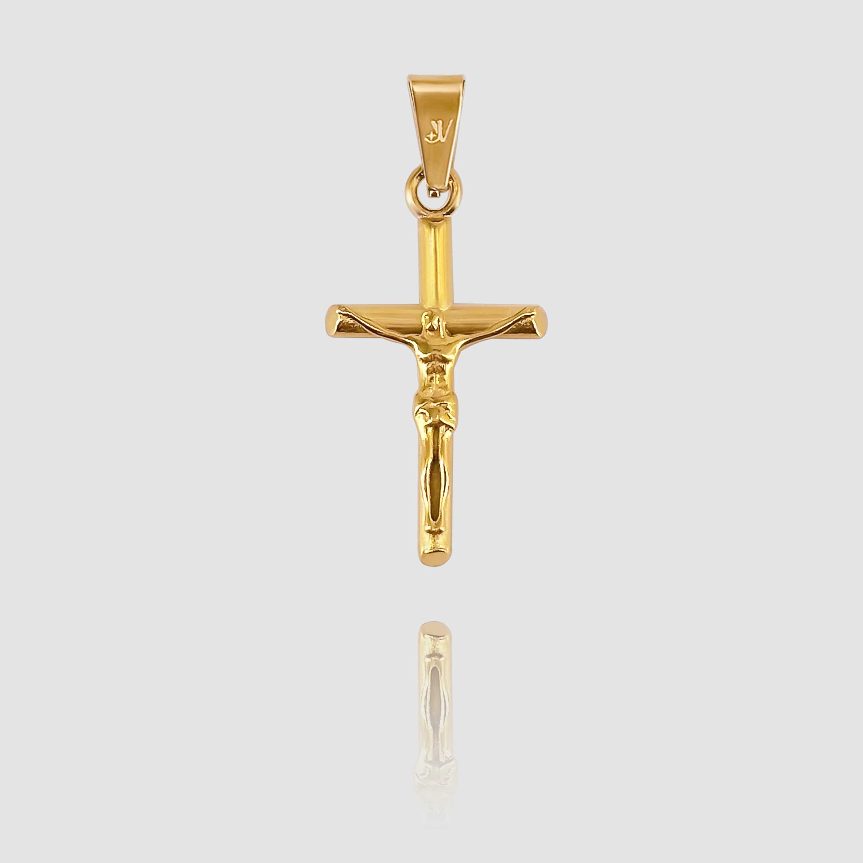 Jesus Cross Pendant - Gold Pendant JVILLION JEWELRY