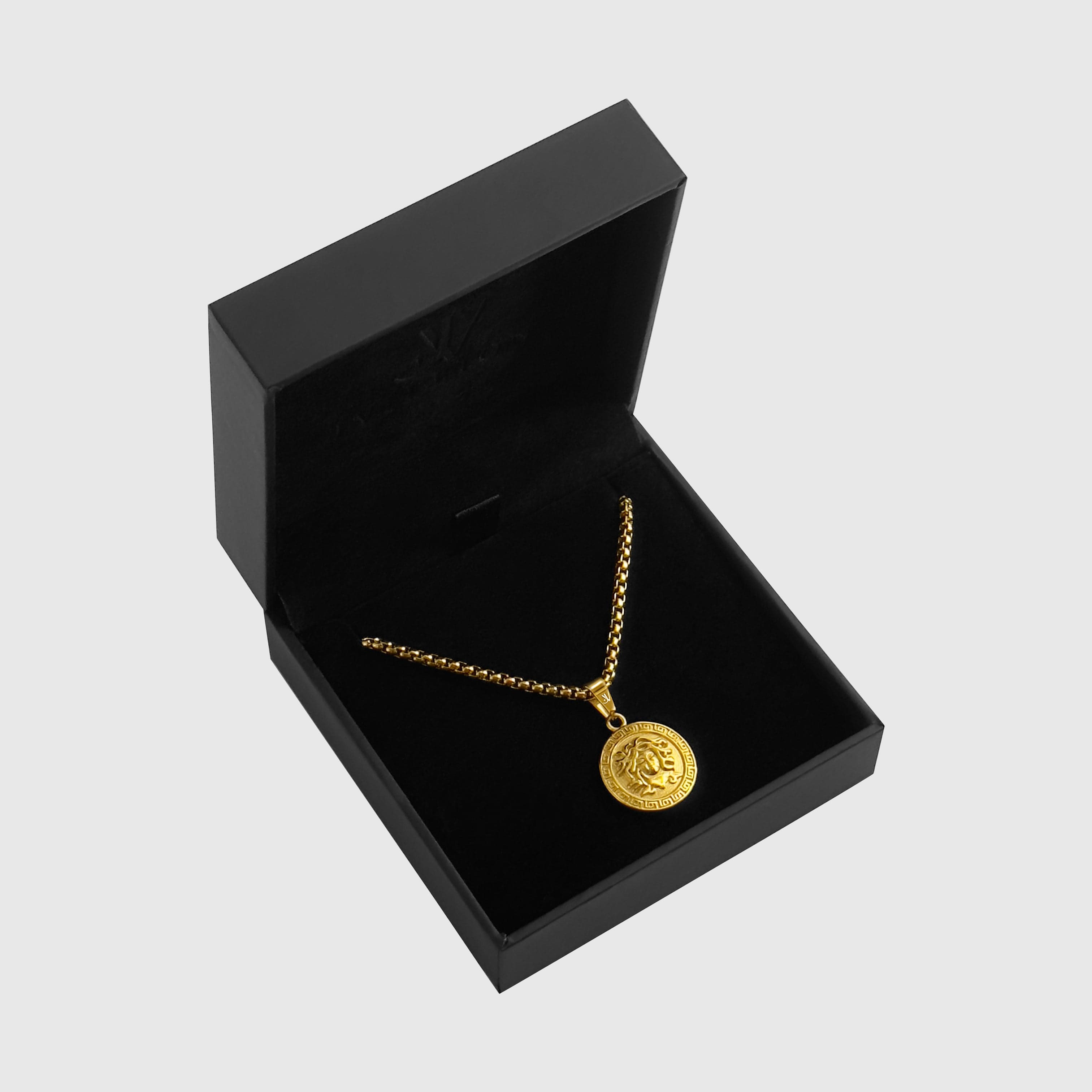 JVILLION Chain with Pendant Medusa Box Chain - Gold (2,5mm)