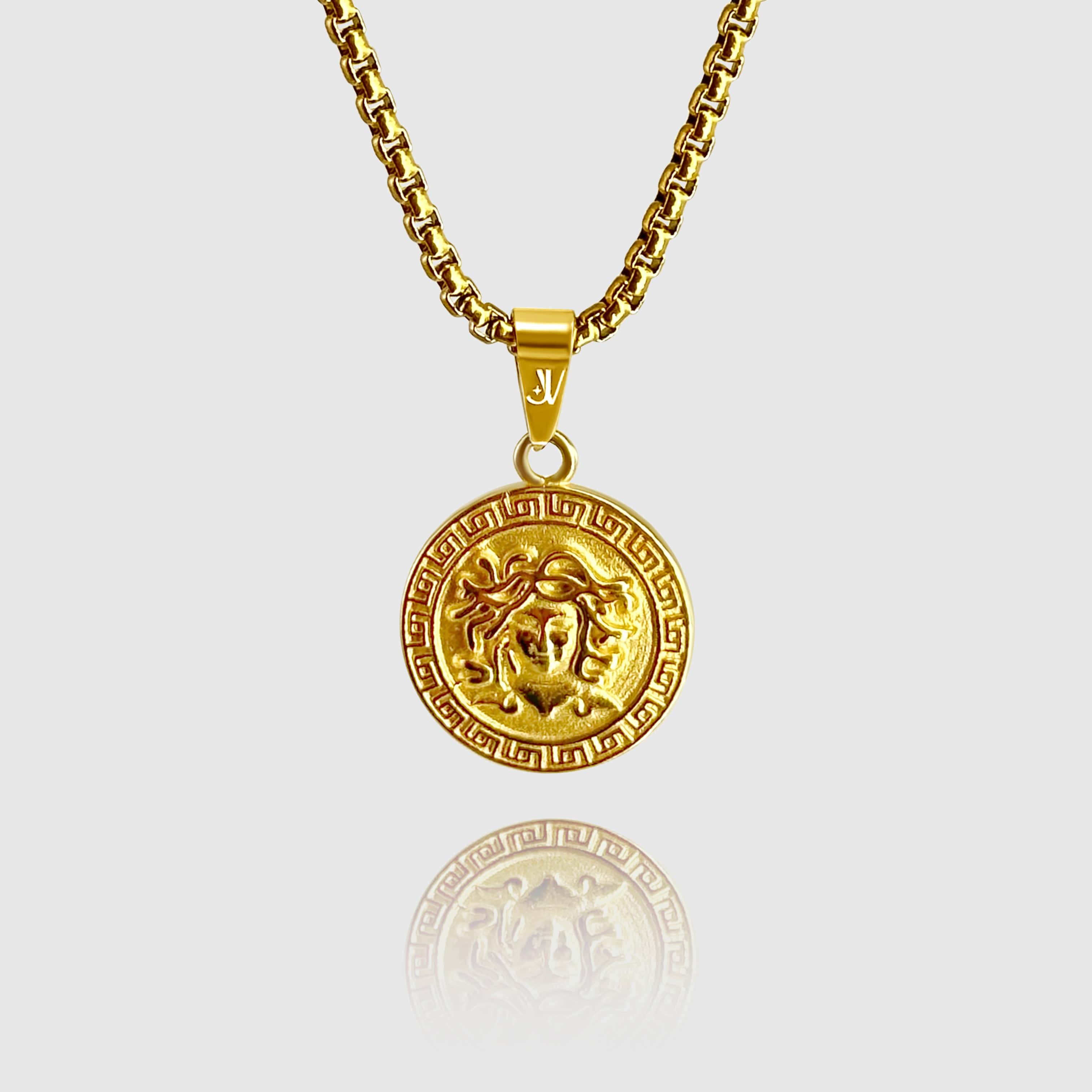 JVILLION Chain with Pendant Medusa Box Chain - Gold (2,5mm)
