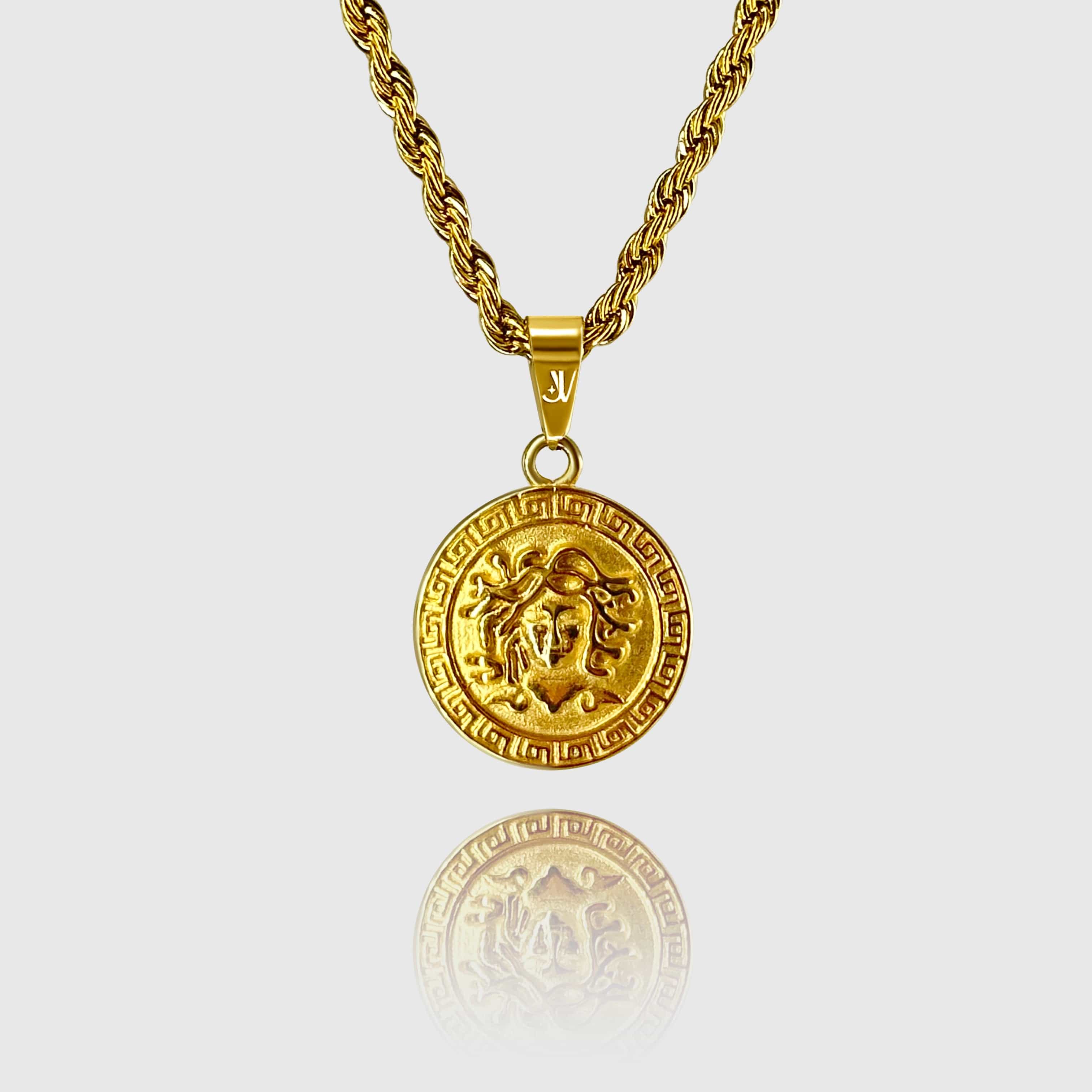 JVILLION Chain with Pendant Medusa Twisted-Rope Chain - Gold (3mm)