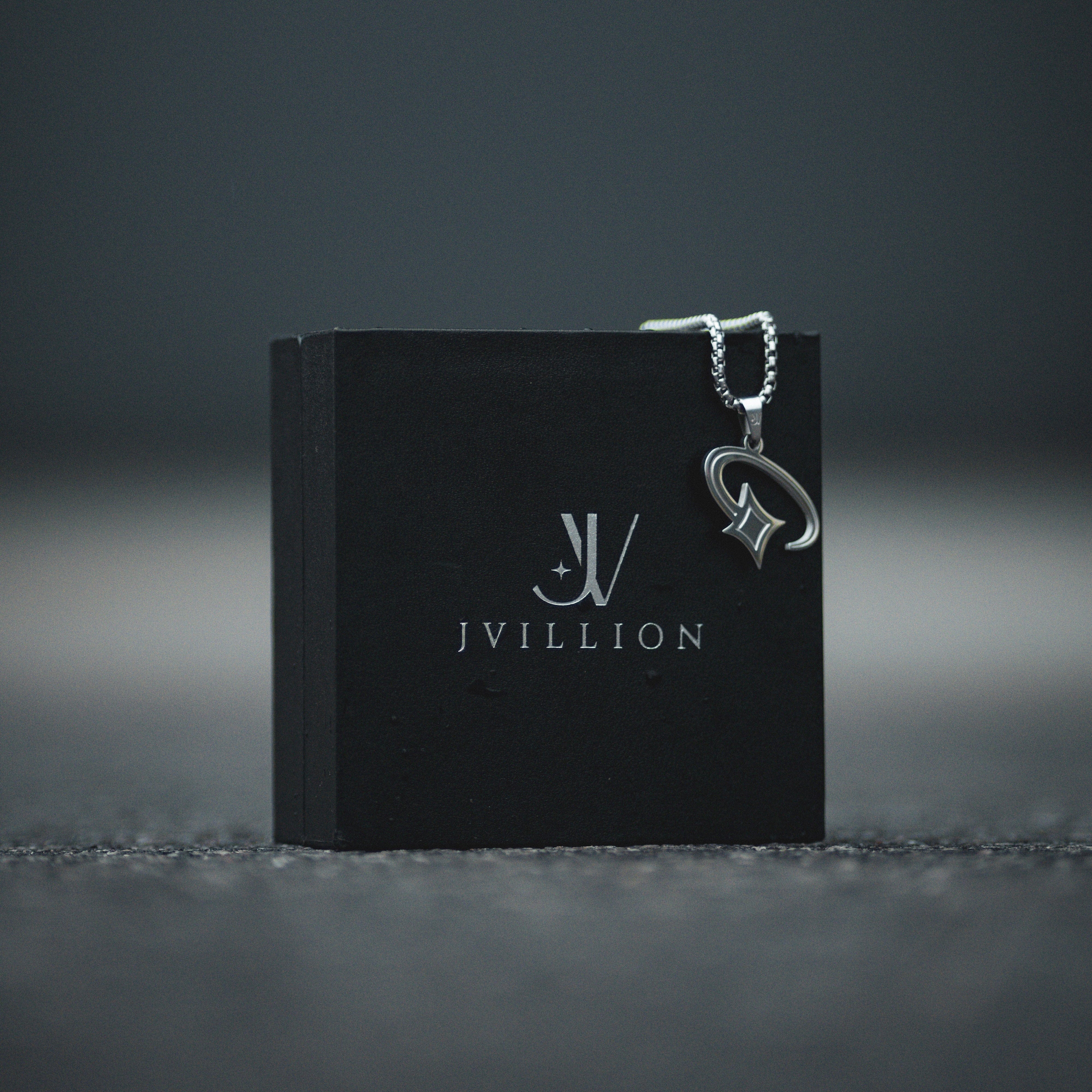 JVILLION Chain with Pendant Shooting Star Box Chain - Silver (2,5mm)
