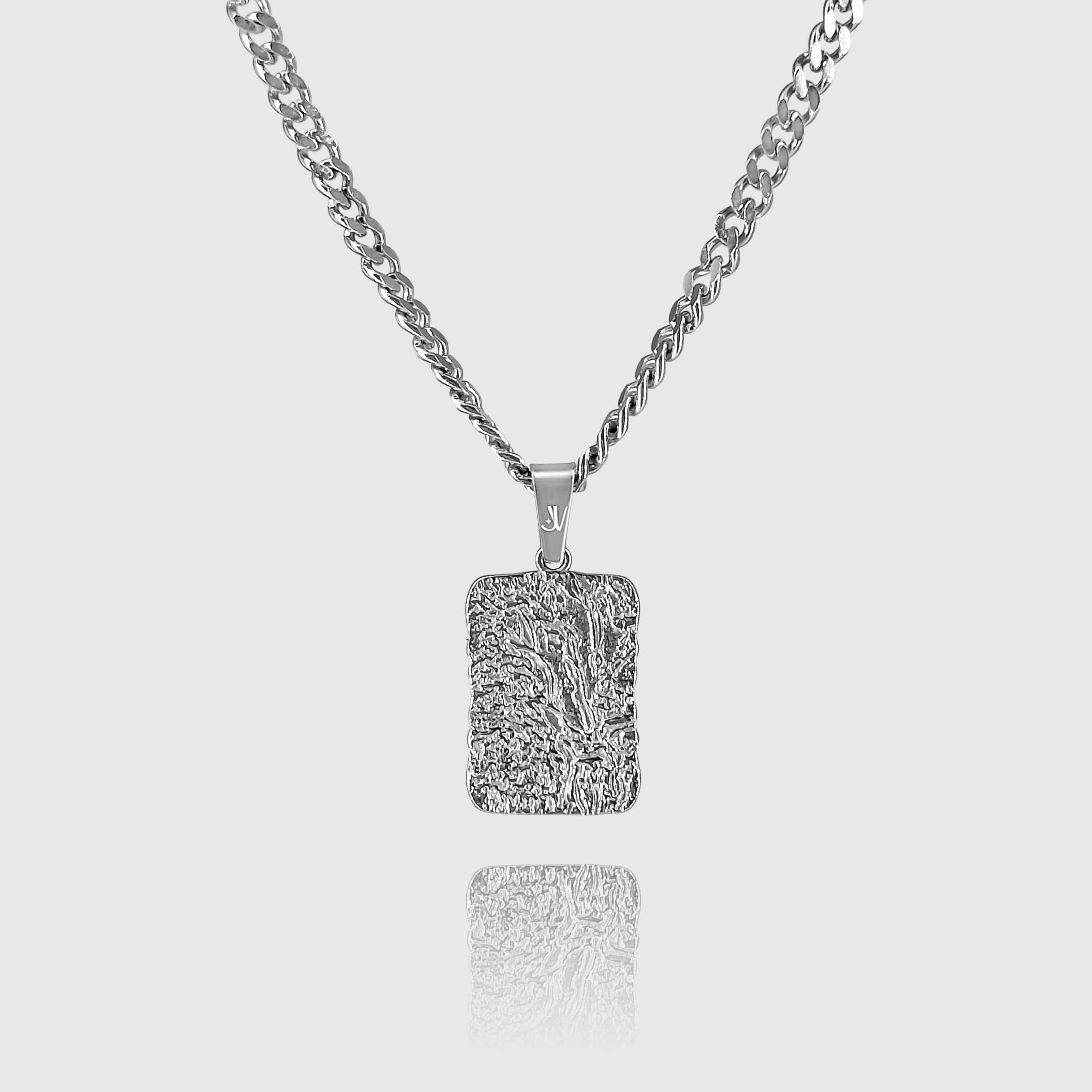 JVILLION JEWELRY Chain with Pendant Lava Cuban Chain - Silver (4mm)