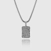 Pendente com textura de lava prateado em colar de corrente veneziana de 2,5 mm, JVillion