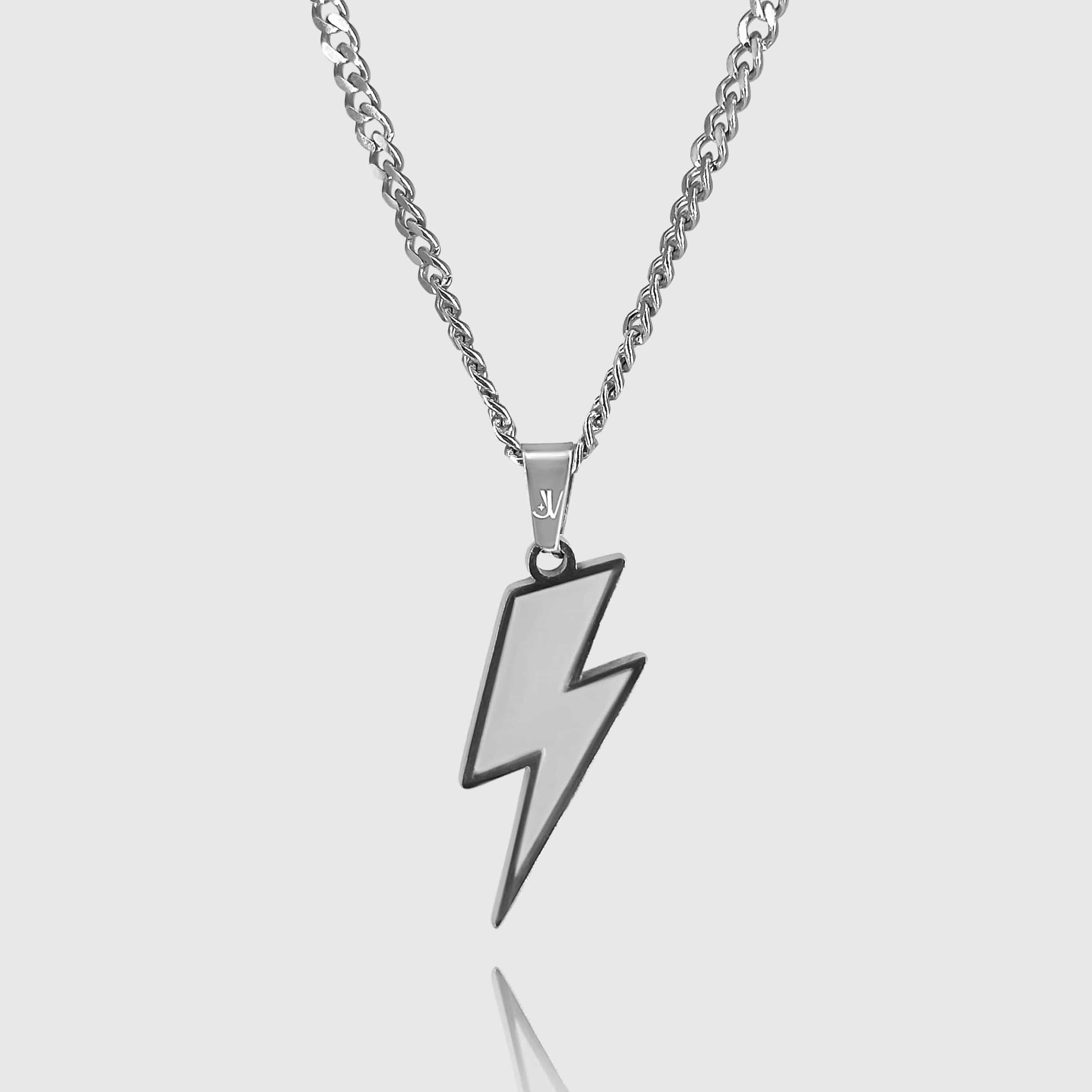 Lightning Cuban Chain - Silver (4mm) Chain with Pendant JVILLION