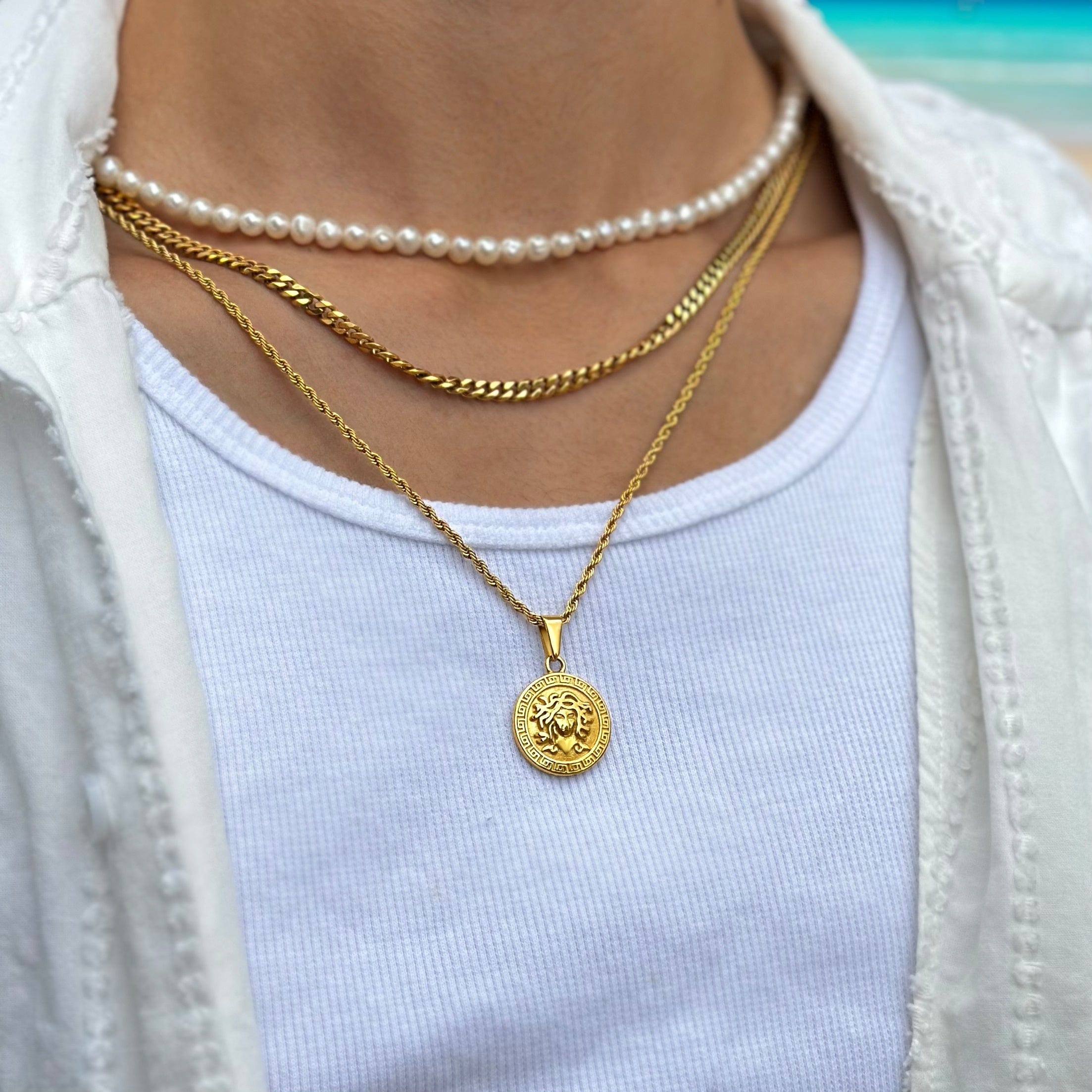 Medusa Rope Chain - Gold (2mm) Chain with Pendant JVillion®