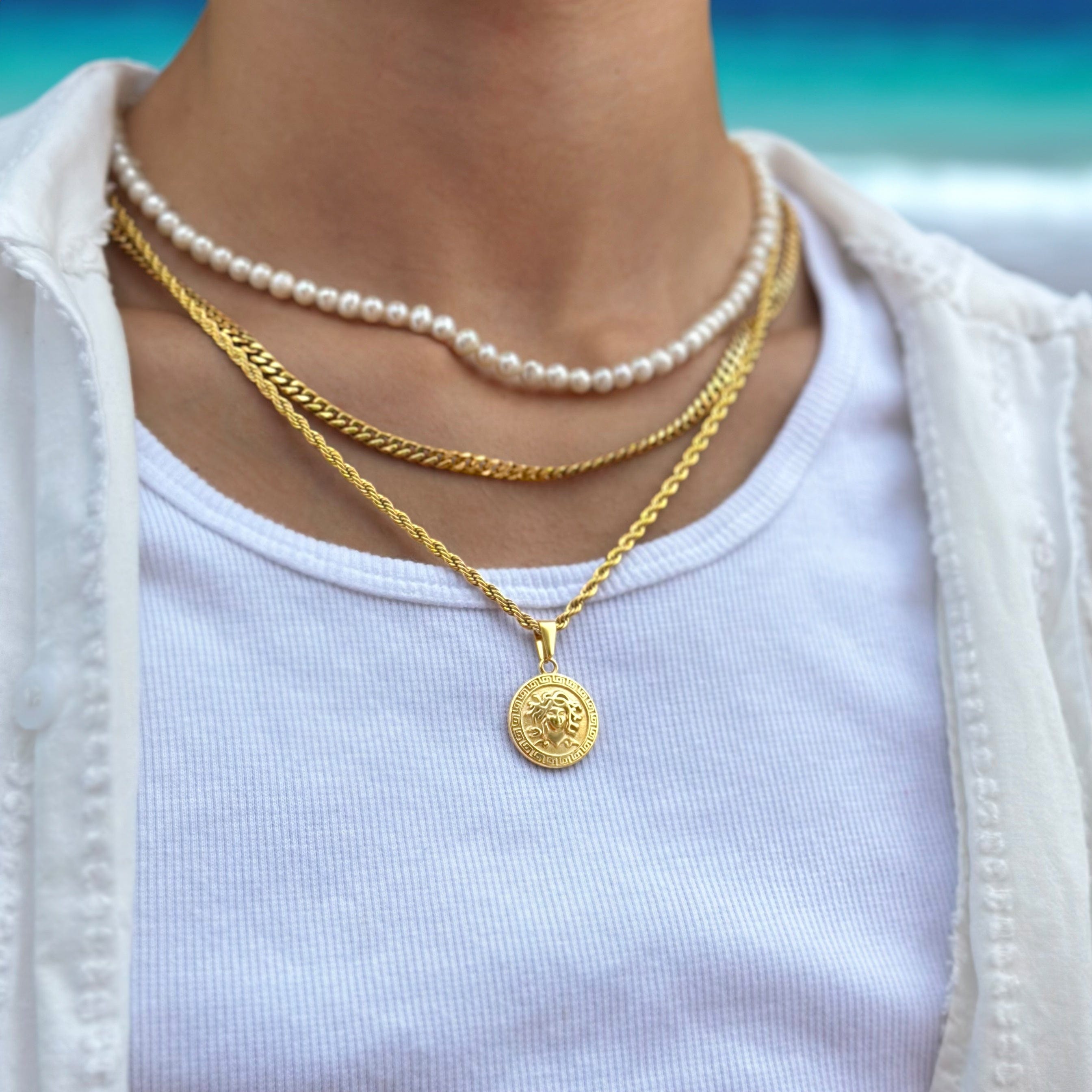 Medusa Rope Chain - Gold (3mm) Chain with Pendant JVILLION