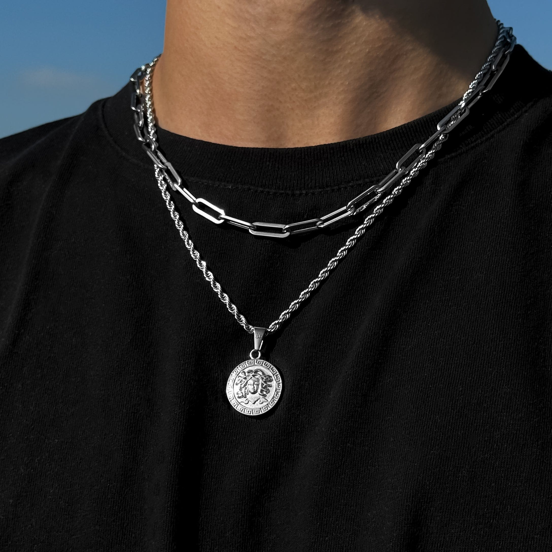 Medusa Rope Chain - Silver (3mm) Chain with Pendant JVILLION