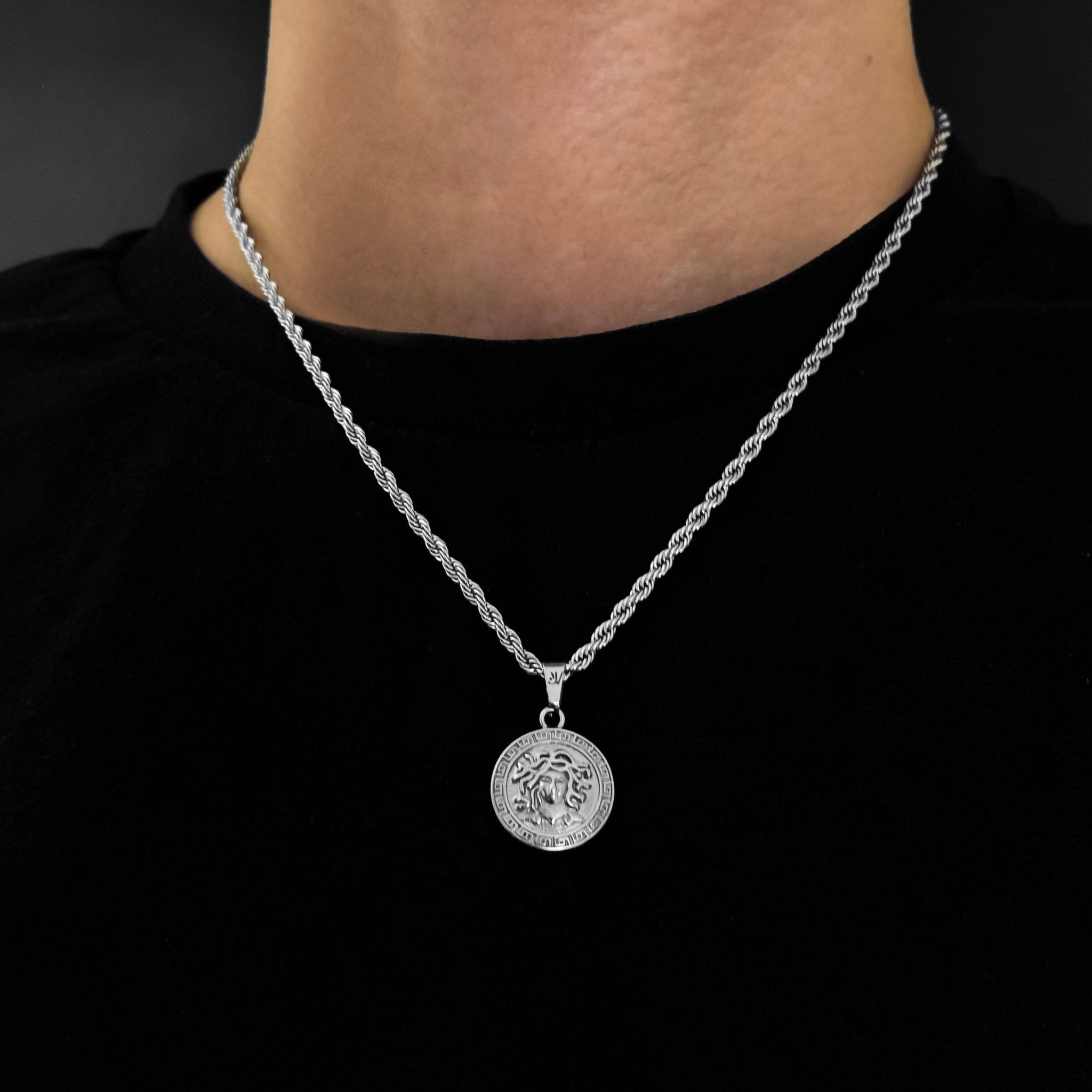 Medusa Rope Chain - Silver (3mm) - Chain with Pendant - 50cm / 20'' - JVillion®