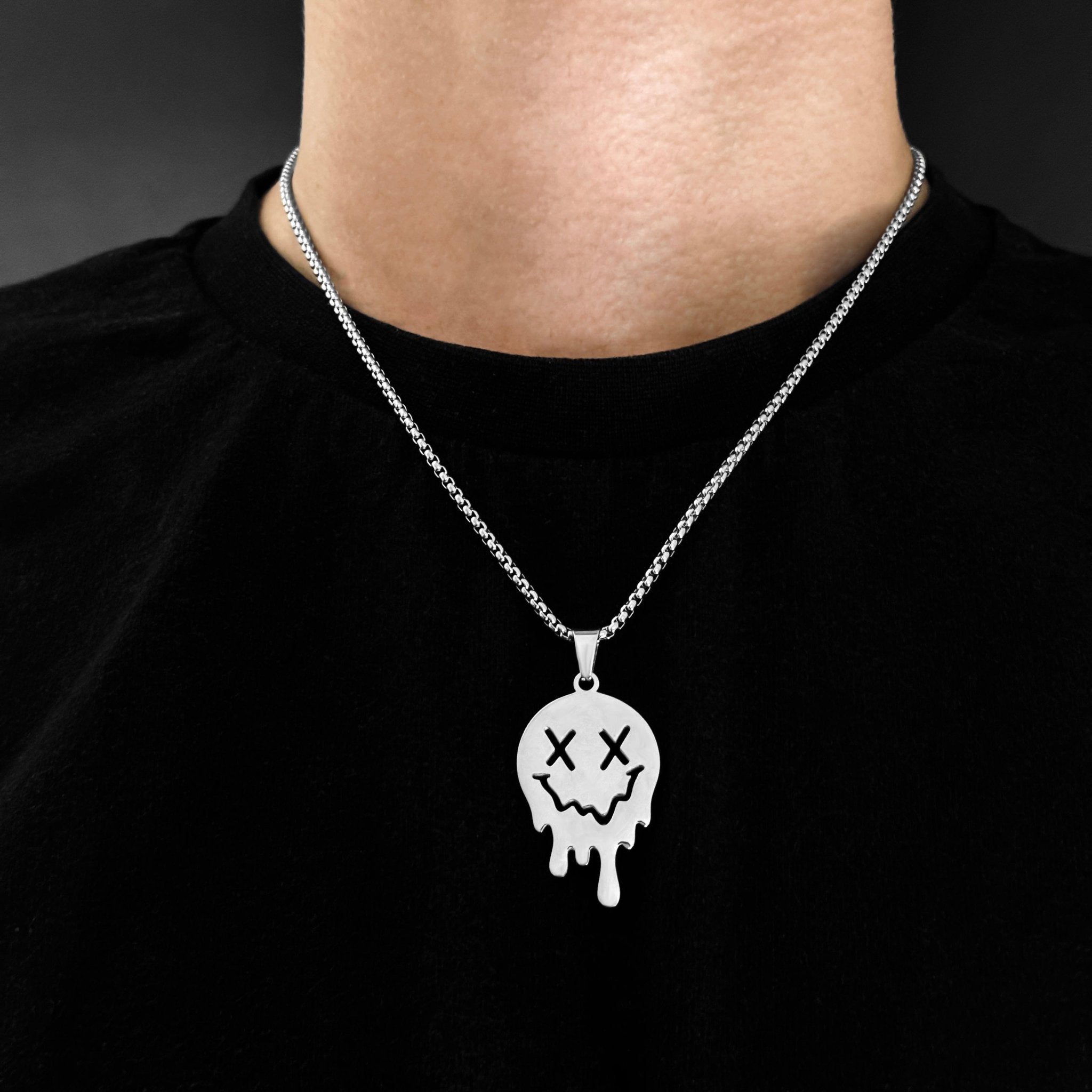 Melting Smiley Box Chain - Silver (2,5mm) - 50cm / 20'' - JVillion®