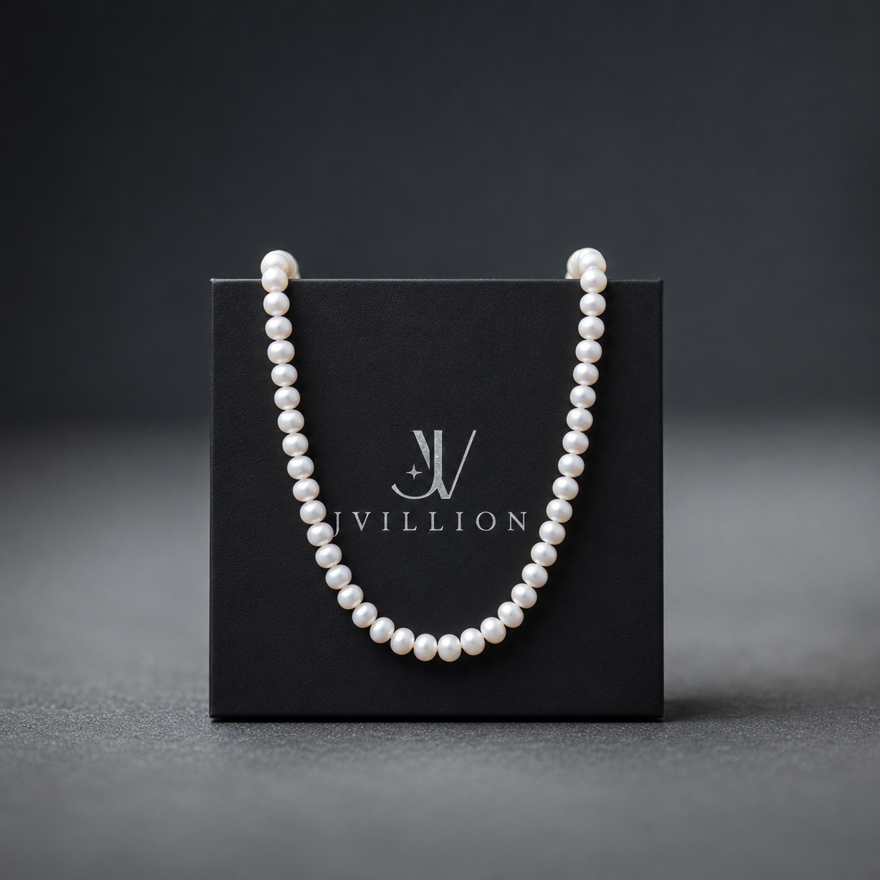 Collar de perlas de agua dulce para hombre sobre caja de regalo JVillion, JVillion
