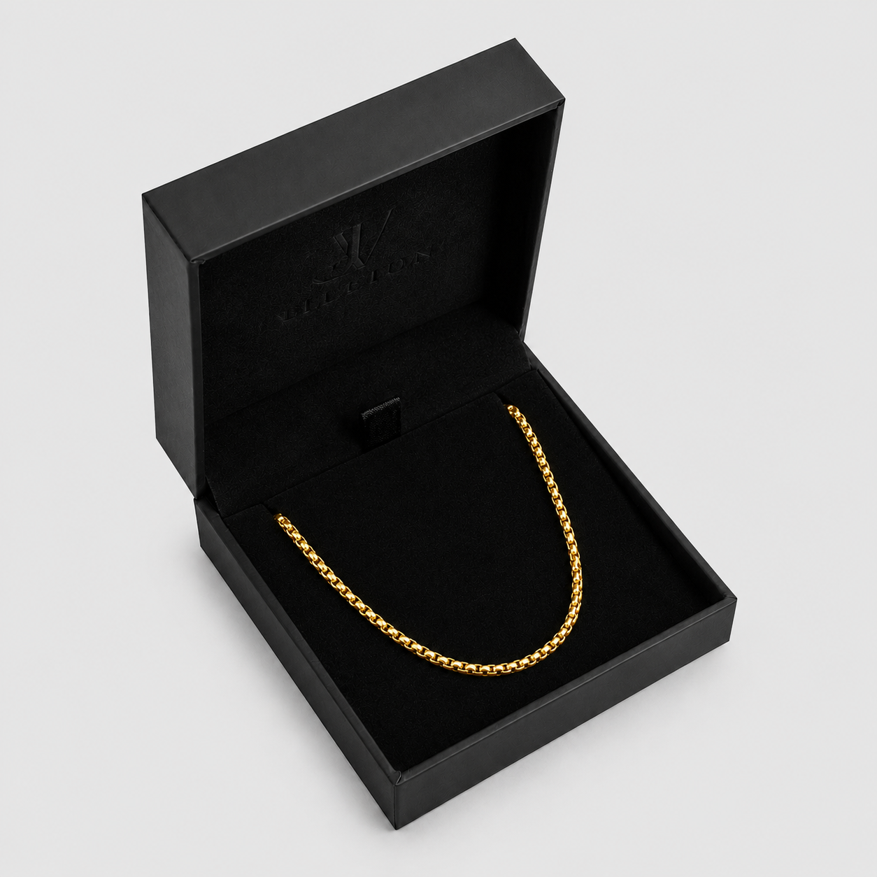 Collier maille vénitienne doré pour homme dans un écrin JVillion, 2,5mm, acier inoxydable, JVillion