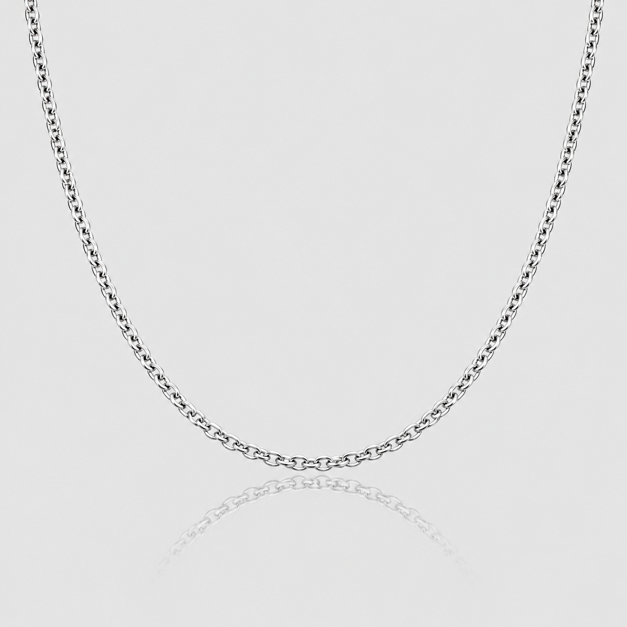 Collier maille forçat argenté 2mm pour homme, acier inoxydable, JVillion