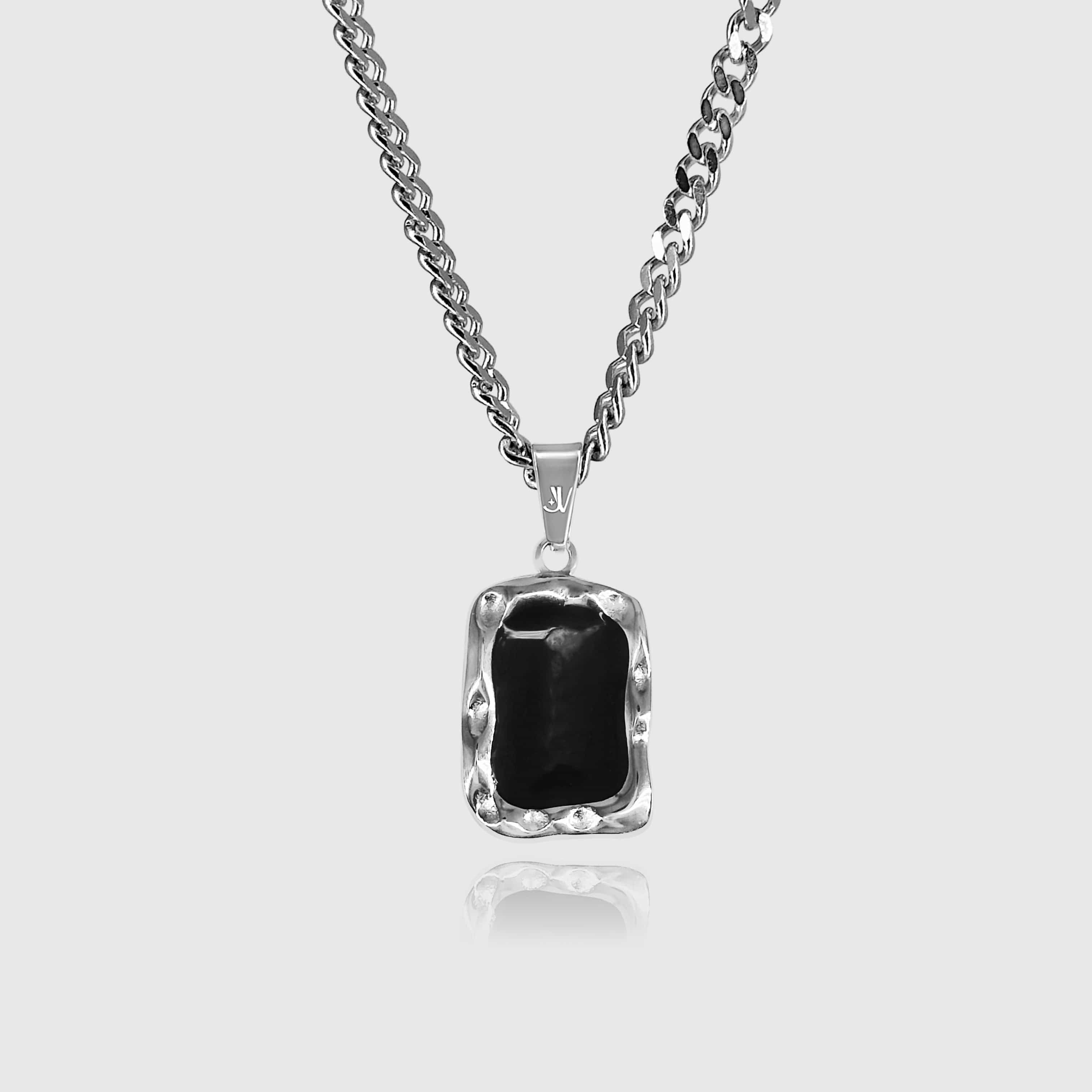 Onyx Cuban Chain - Silver (4mm) Chain with Pendant JVILLION