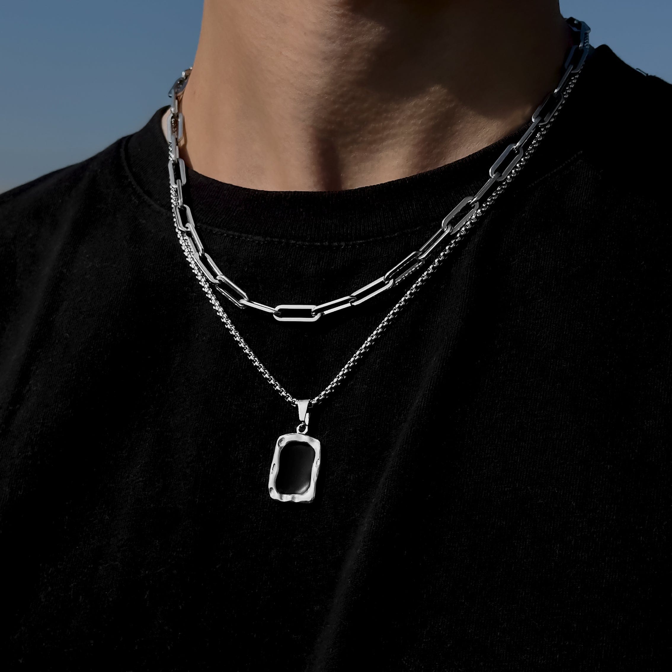 Onyx Pendant - Silver Pendant JVILLION