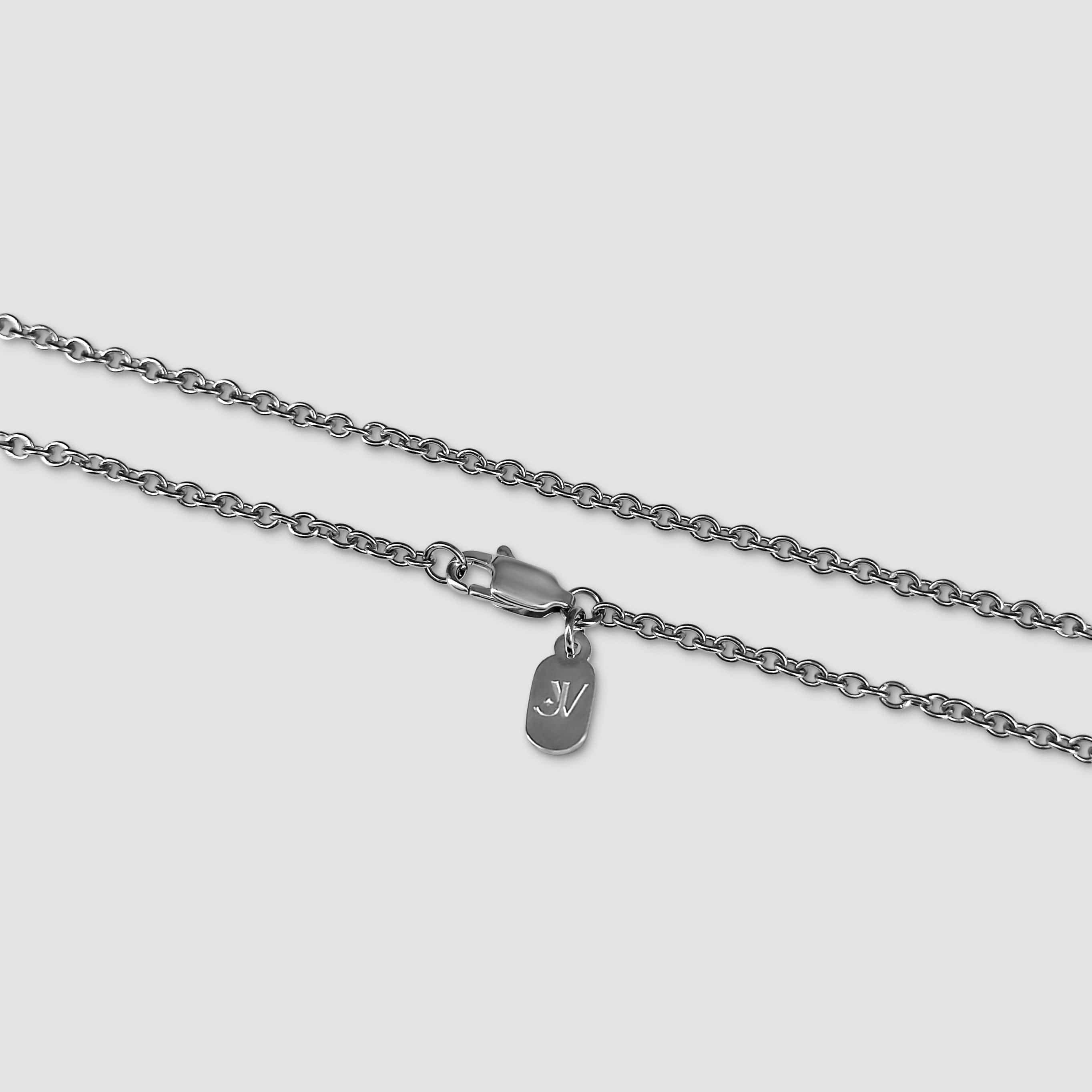 Onyx Rolo Chain - Silver (2mm) Chain with Pendant JVILLION