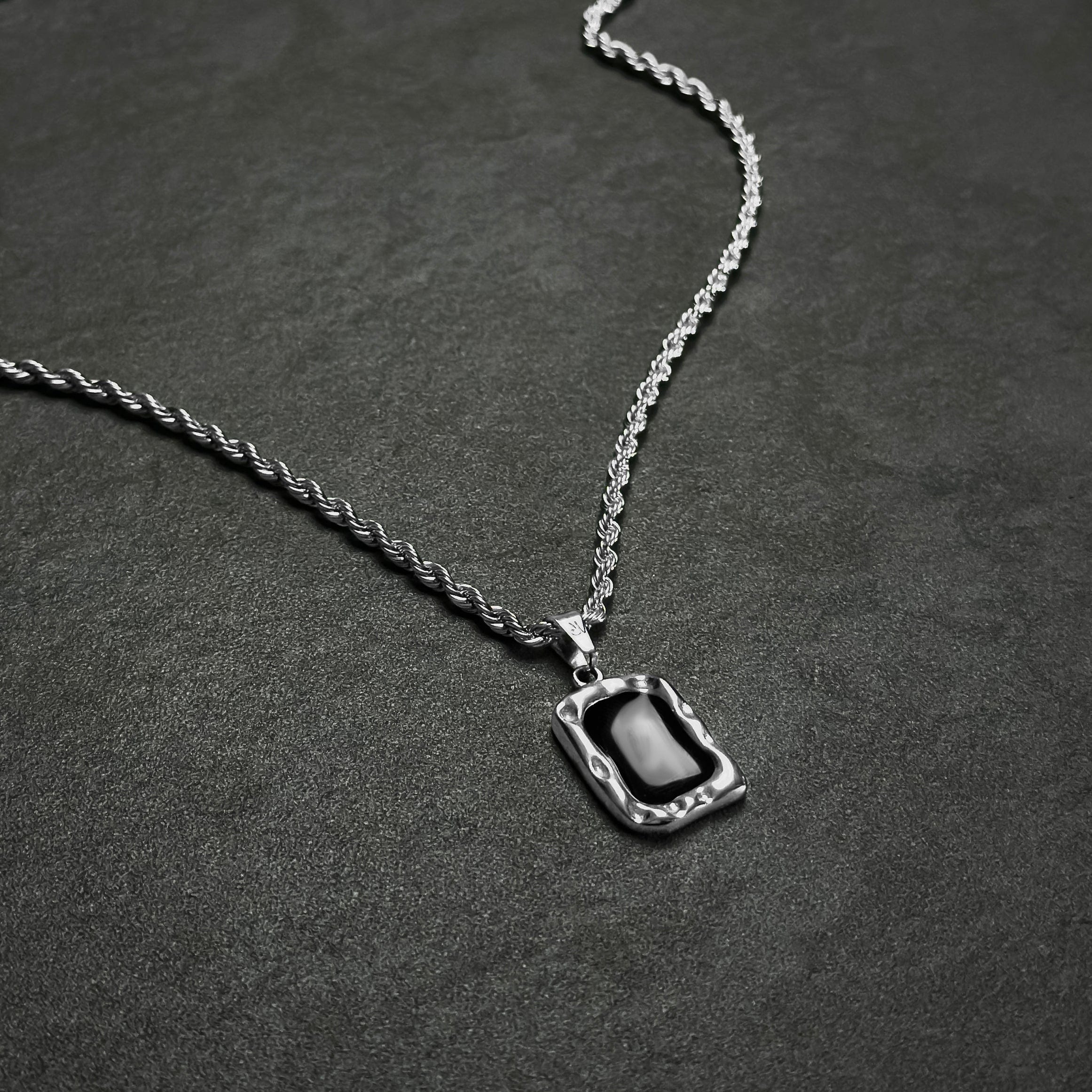 Onyx Rope Chain - Silver (3mm) Chain with Pendant JVillion®