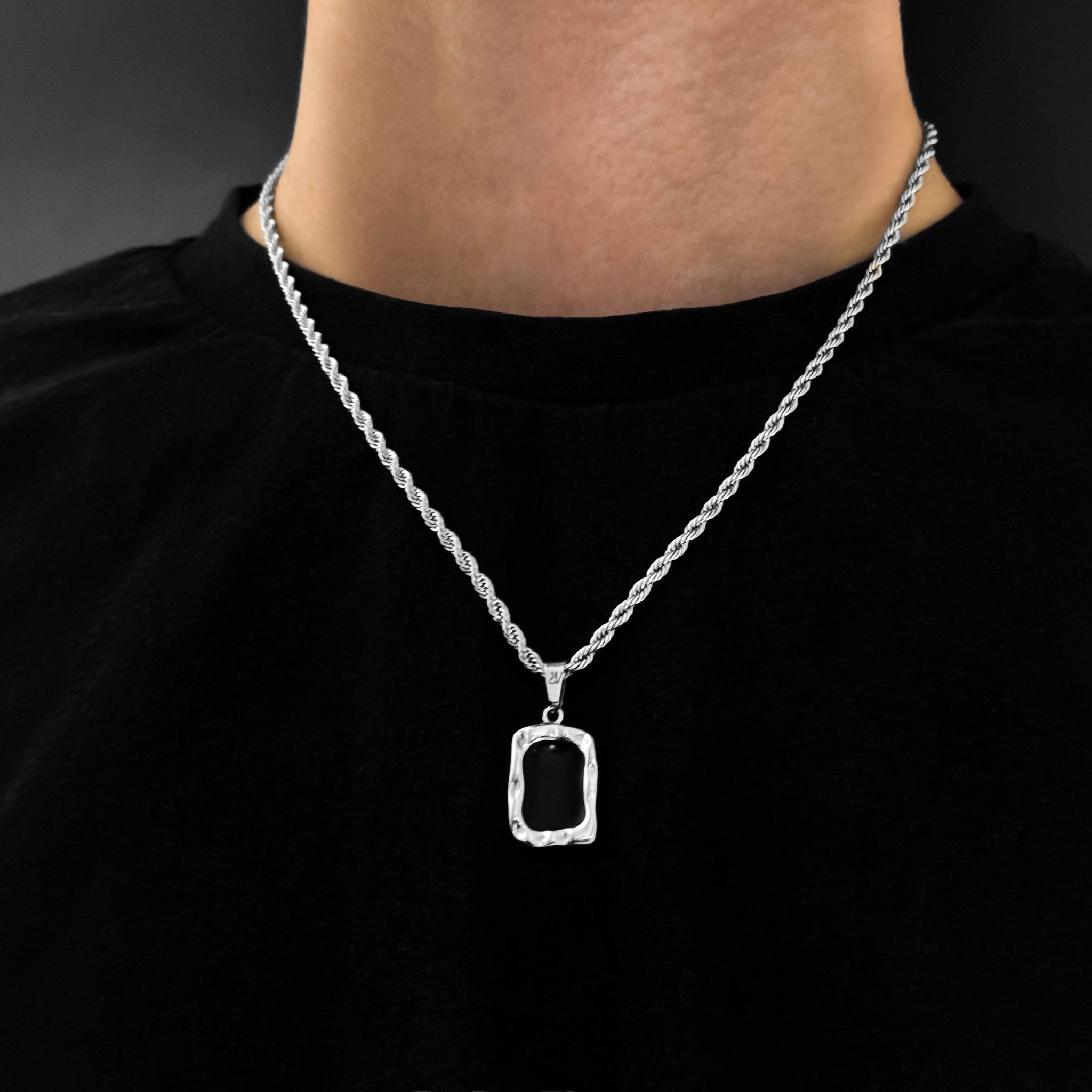 Onyx Rope Chain - Silver (3mm) - Chain with Pendant - 50cm / 20'' - JVillion®
