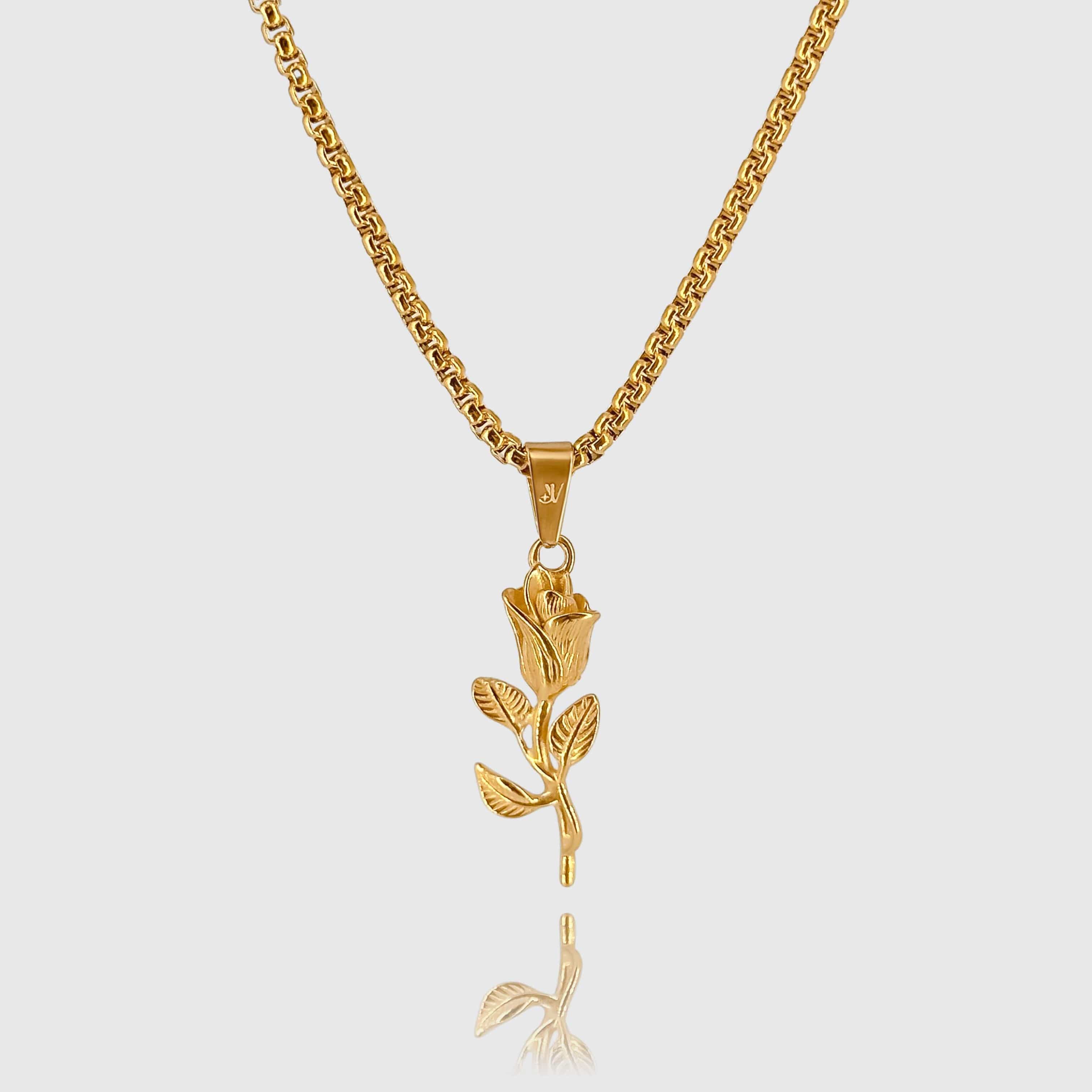 Rose Box Chain - Gold (2,5mm) Chain with Pendant JVILLION