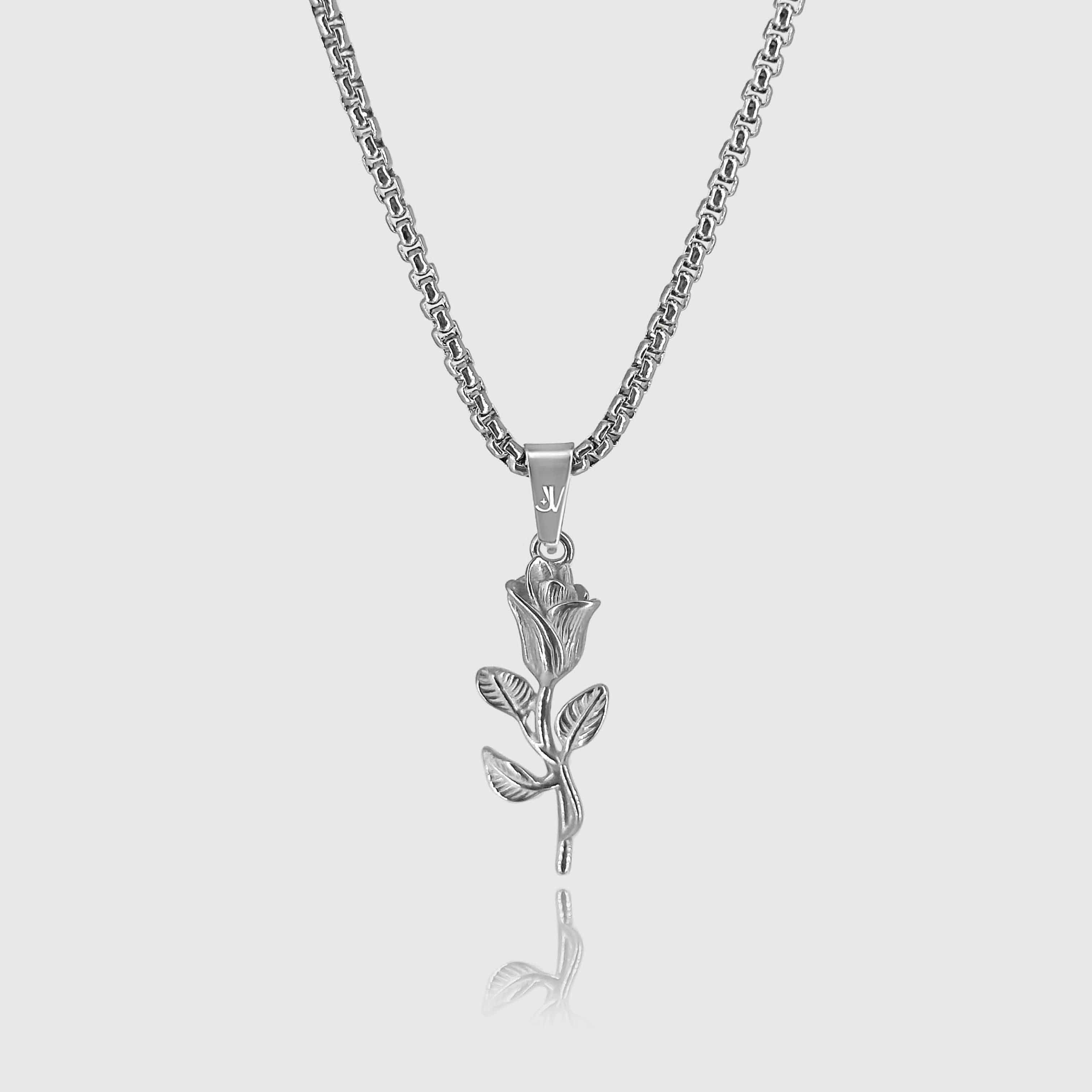 Rose Box Chain - Silver (2,5mm) Chain with Pendant JVILLION